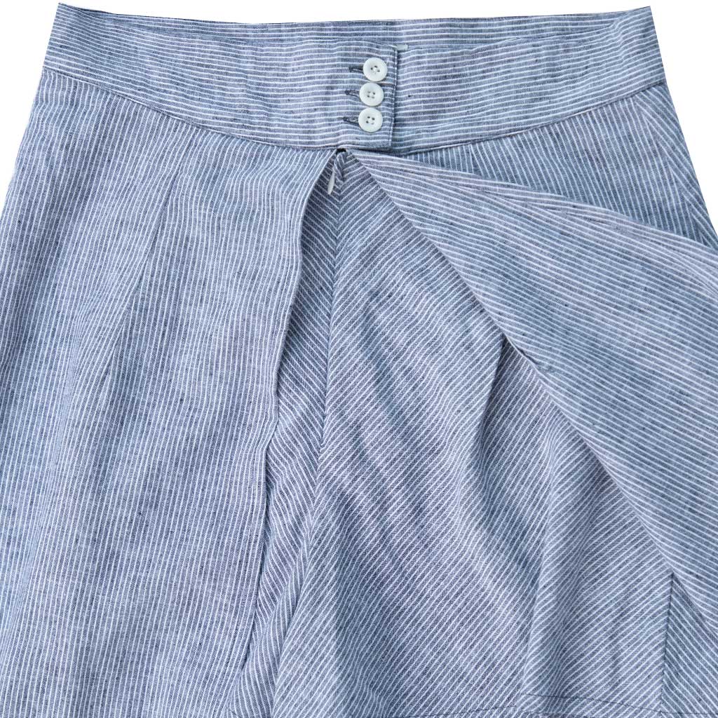 1930s Playsuit SkirtWhite Blue Stripe