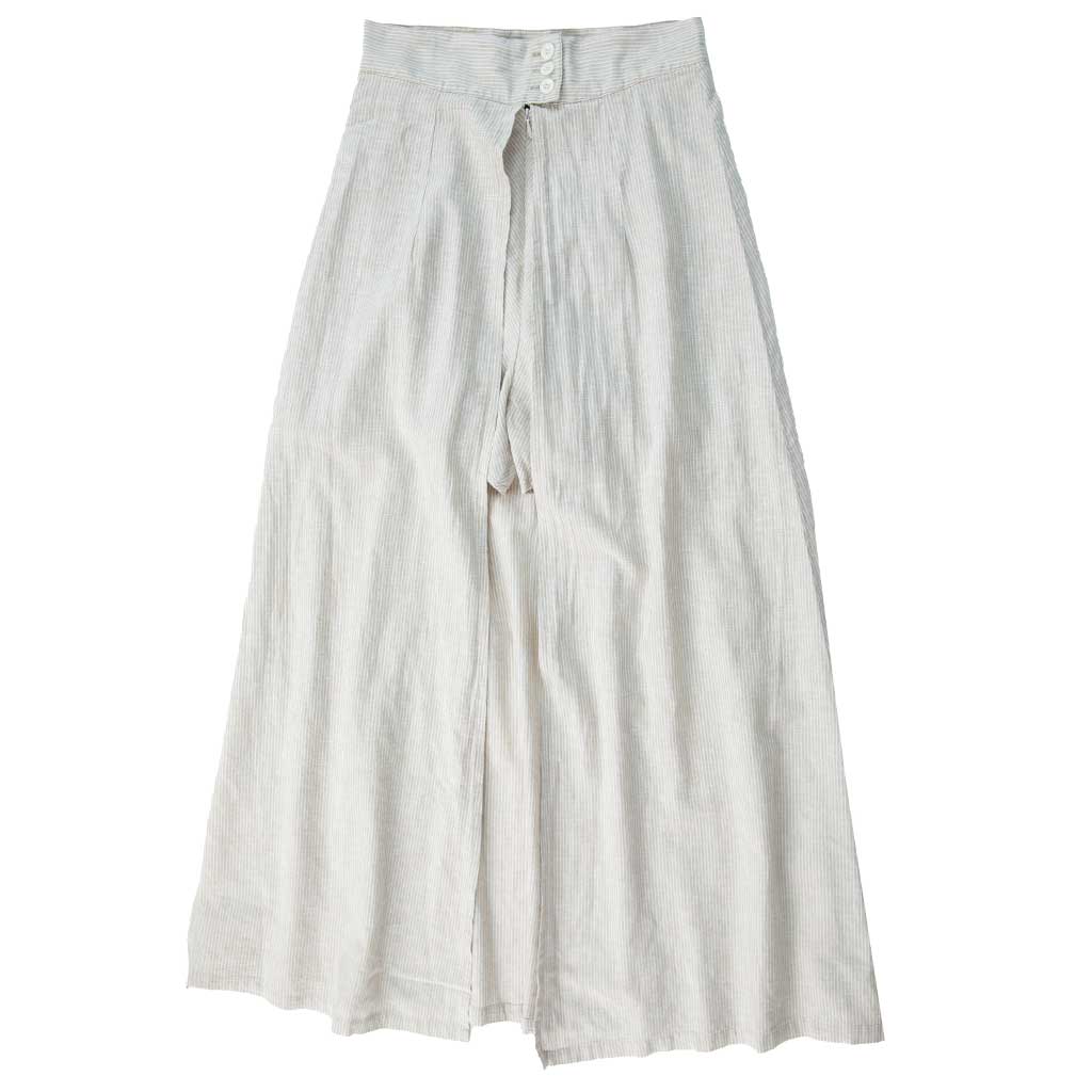 1930s Playsuit SkirtWhite Khaki Stripe