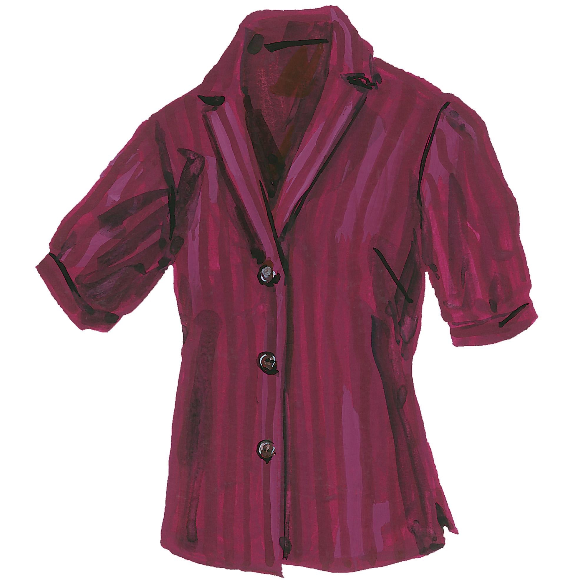 1940s Screen - Test Silk ShirtWine