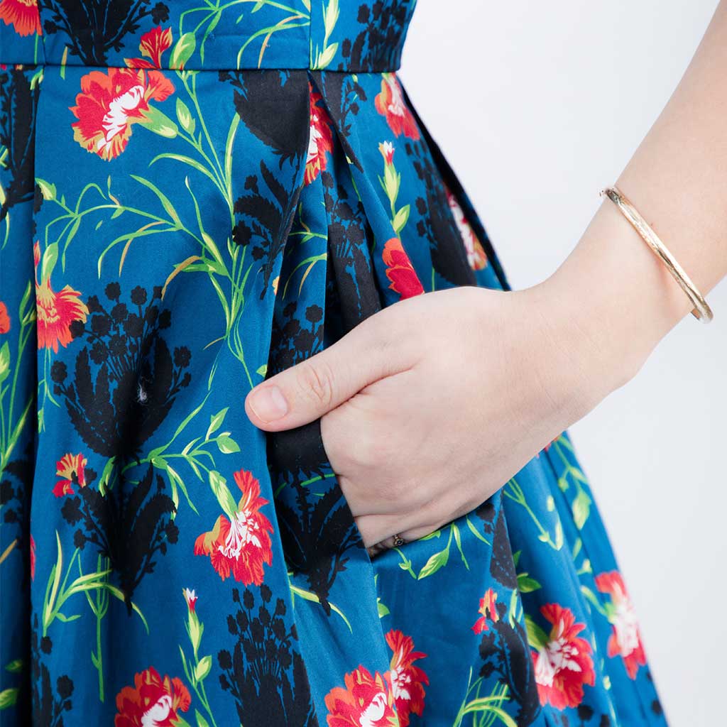 1959 Party DressBlue Floral