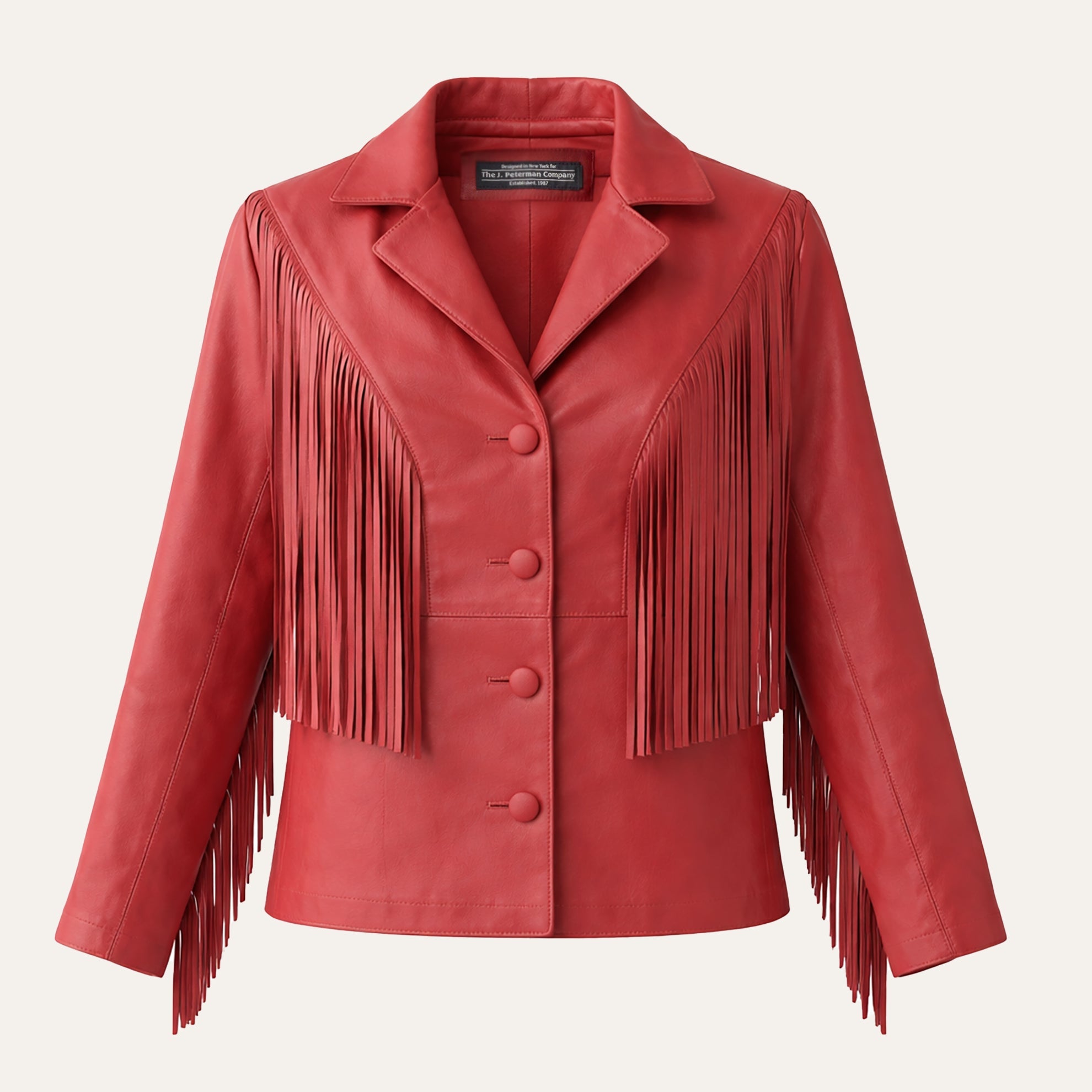 Absaroka Fringe Leather JacketRed Dahlia