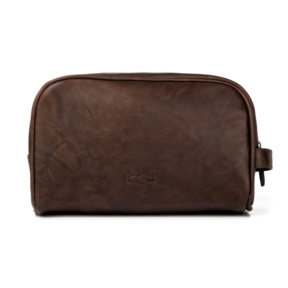 Benjamin Leather Toiletry Wash BagWalnut