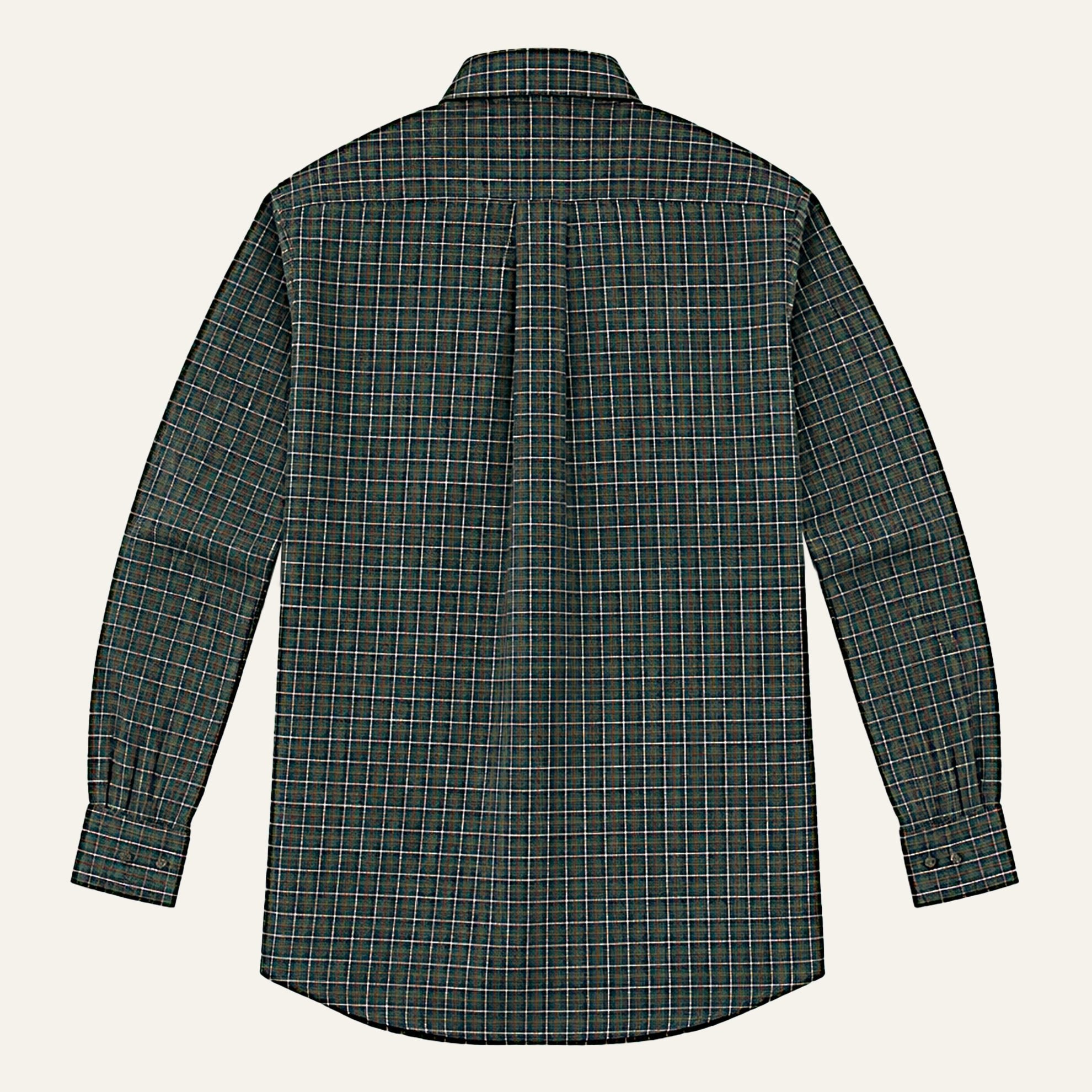 British Tattersall ShirtCream Olive Check