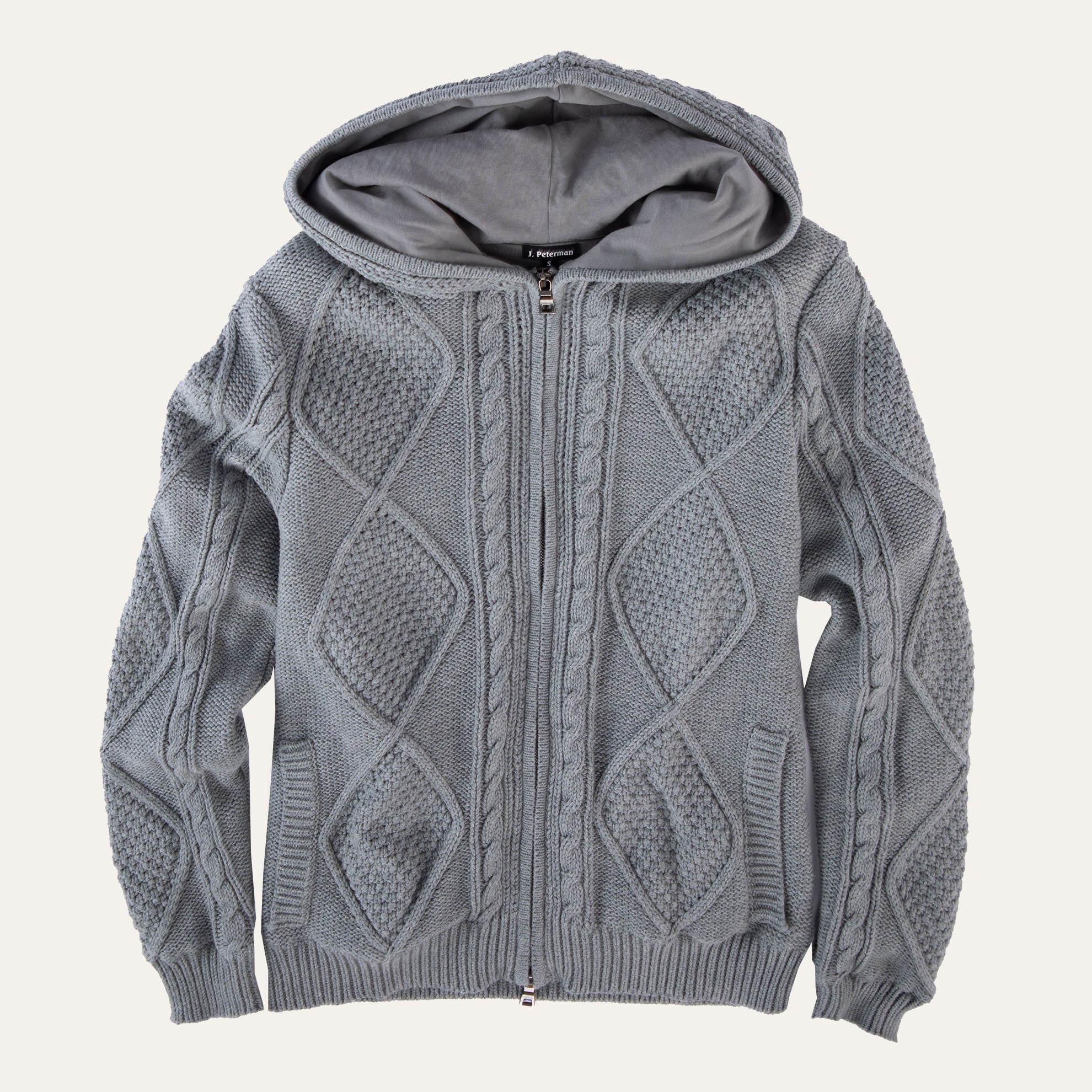 Cashmere Blend Cable HoodieMelange