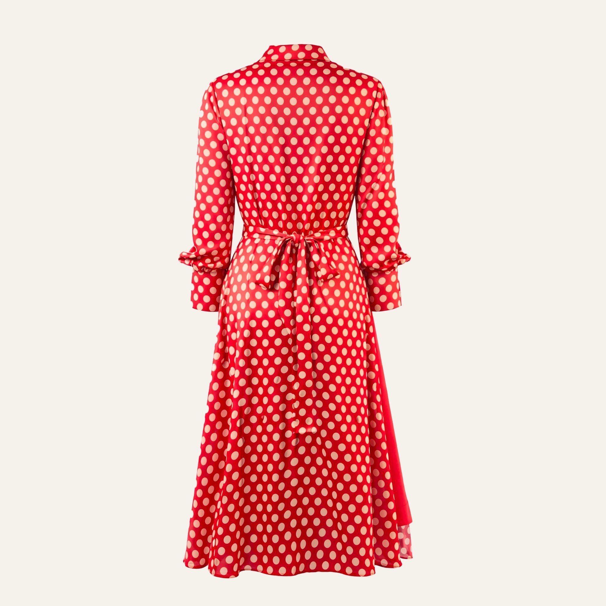 Champs - Élysées Silk DressRed Cream Dot