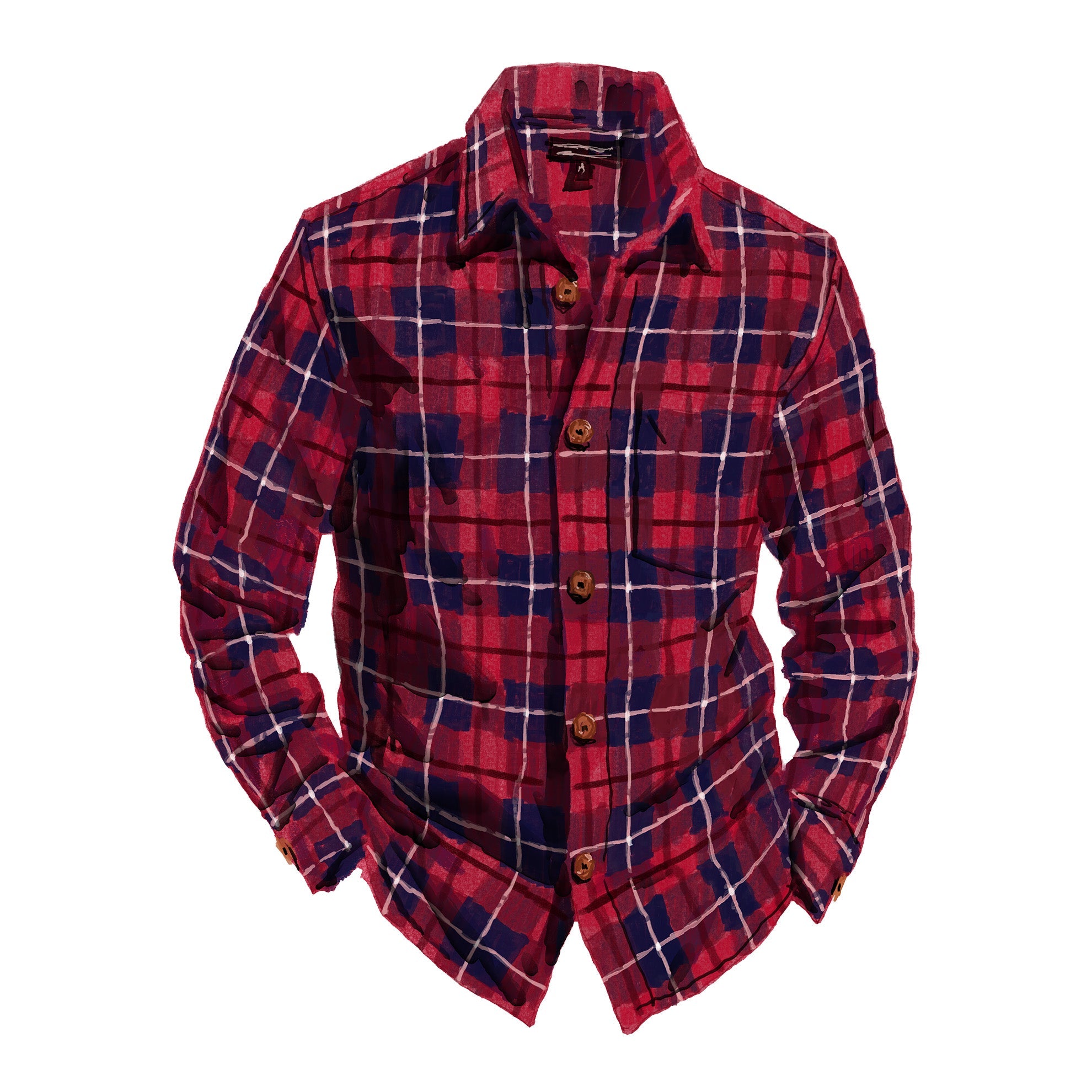 Double Brushed Flannel ShirtRed Tartan Plaid