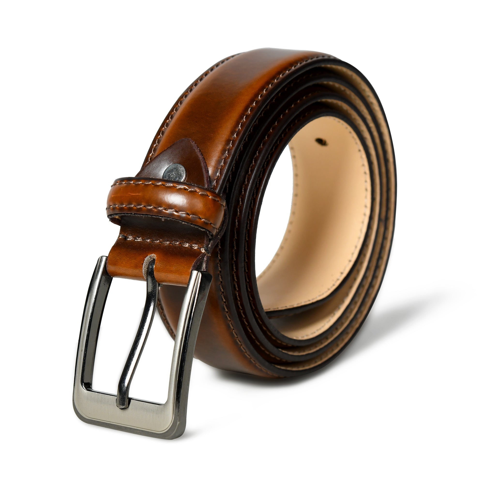 Eclipse Walnut Brown Leather Belt32"