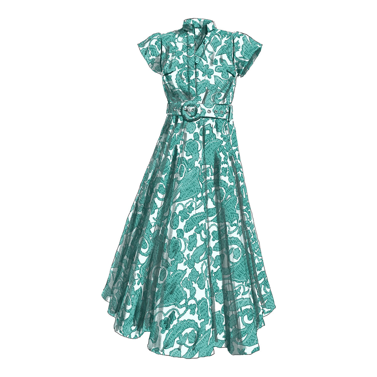 Embossed Tulle Bottom Derby Dress - The J. Peterman Company Embossed Tulle Bottom Derby Dress - The J. Peterman Company