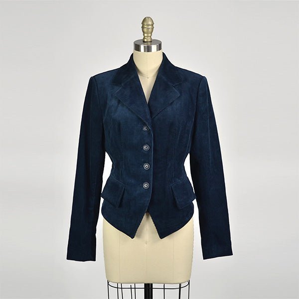 Equestrian - Style Cord BlazerNavy