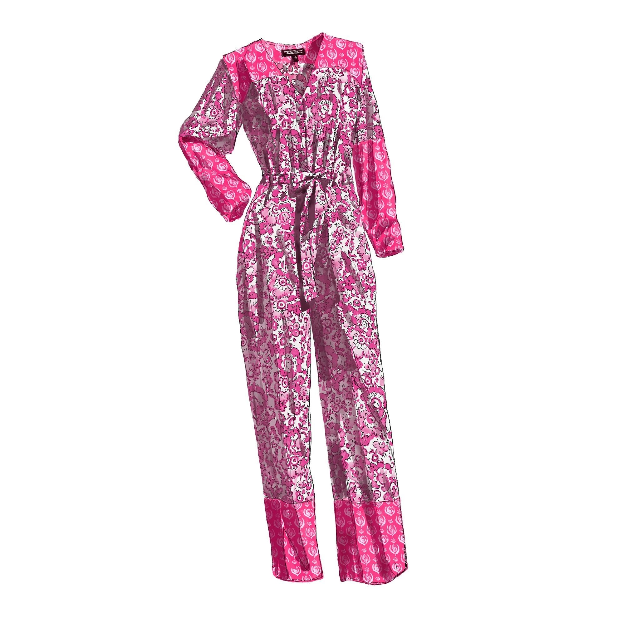 Floral Jumpsuit Raspberry