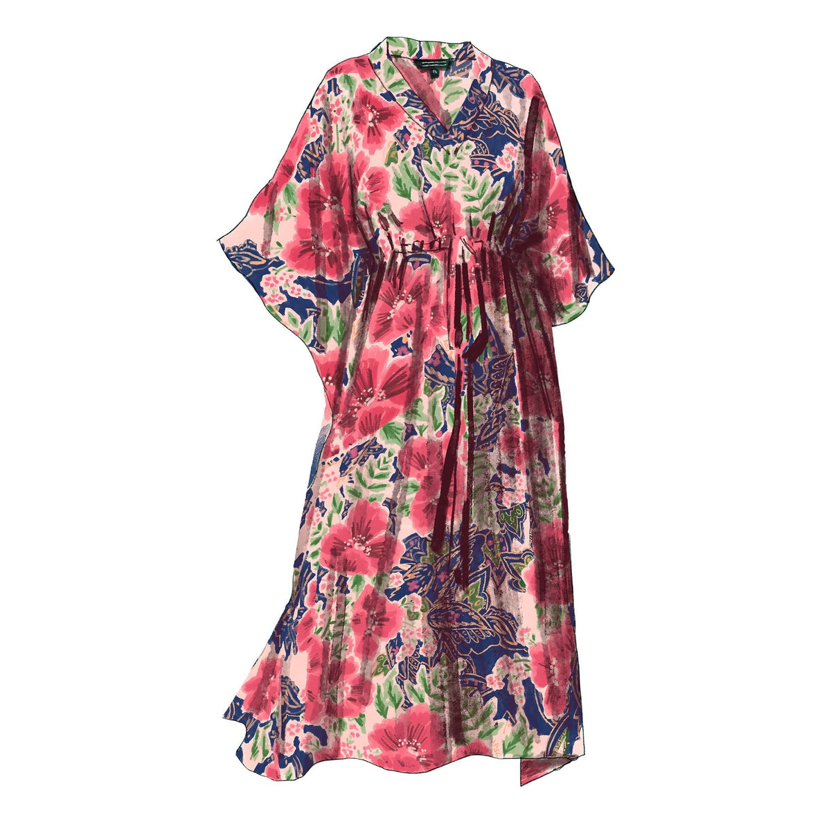 Floral Silk Caftan The J. Peterman Company Floral Silk Caftan The J. Peterman Company