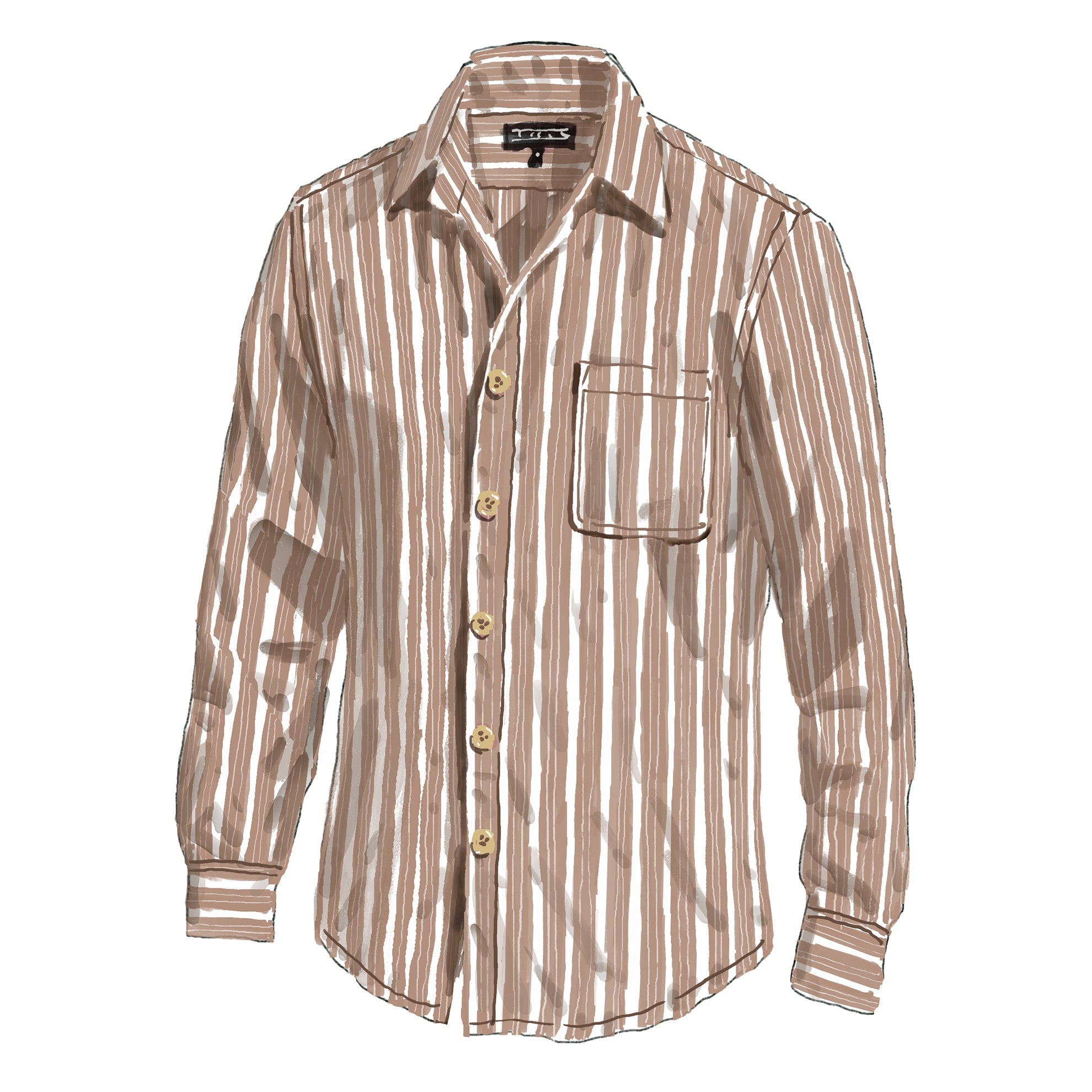 Free Agent Basketweave Pinstripe ShirtAlmond