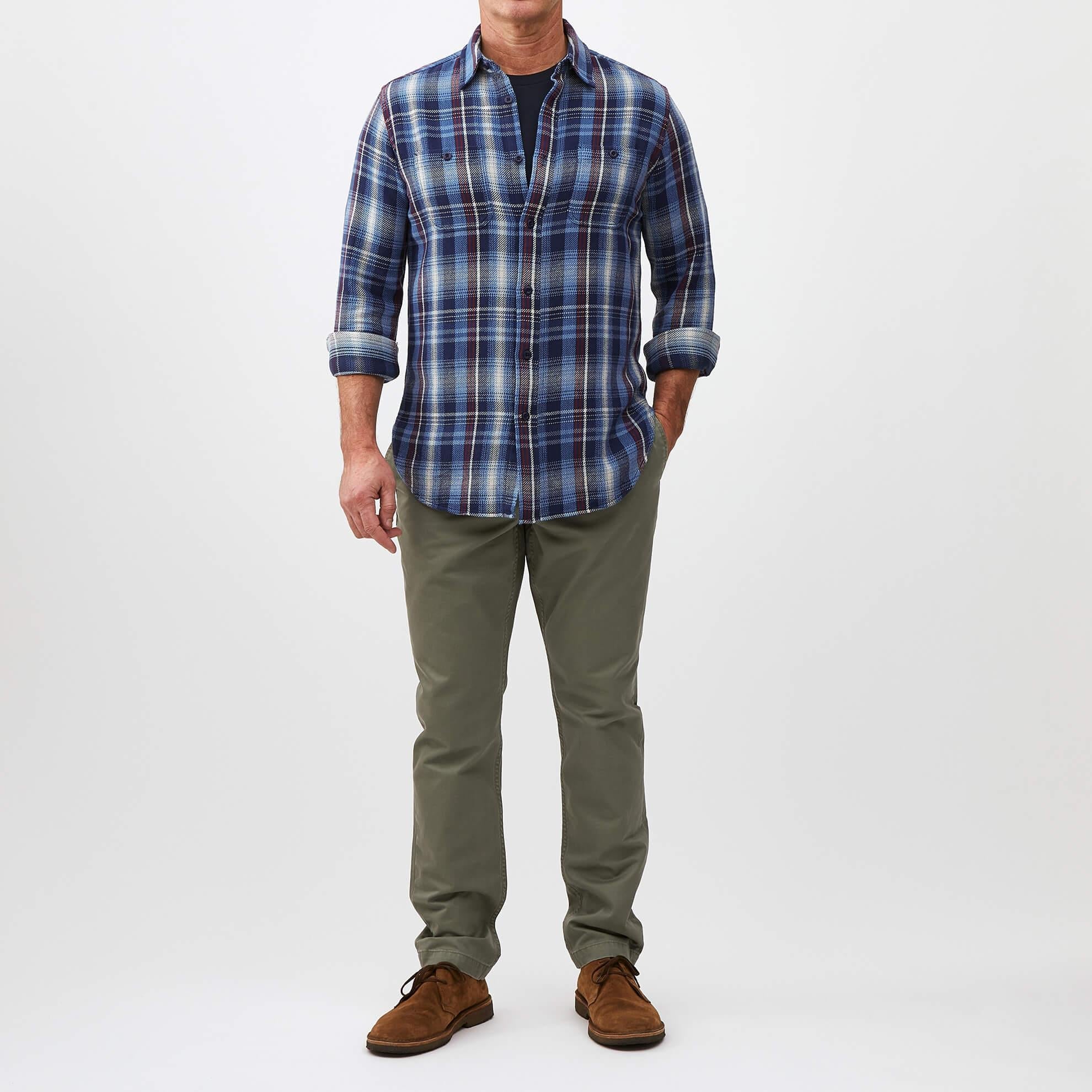 Hampton Summer Plaid ShirtBlue Red Plaid