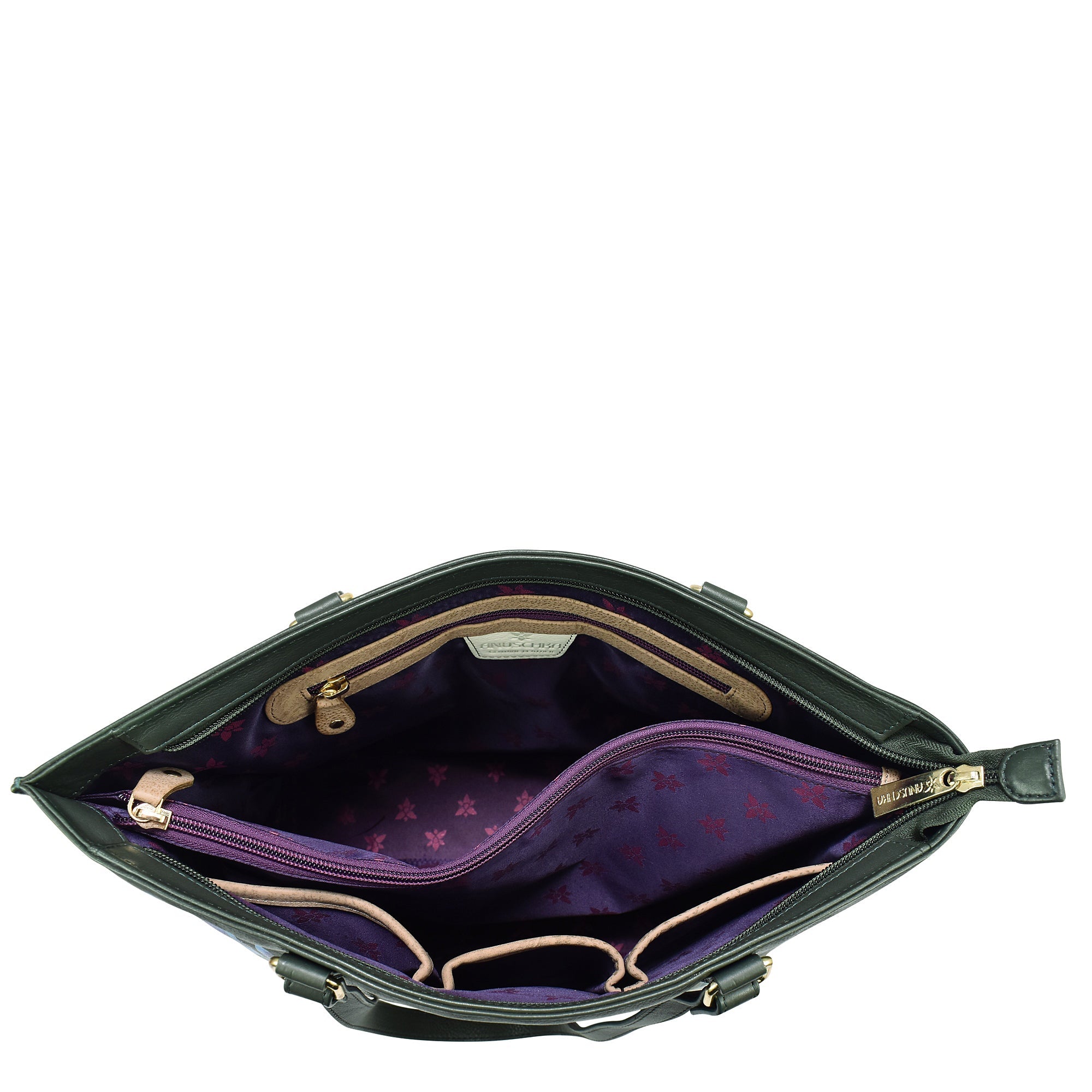 Hand - Painted Croc Embossed ToteVintage Floral