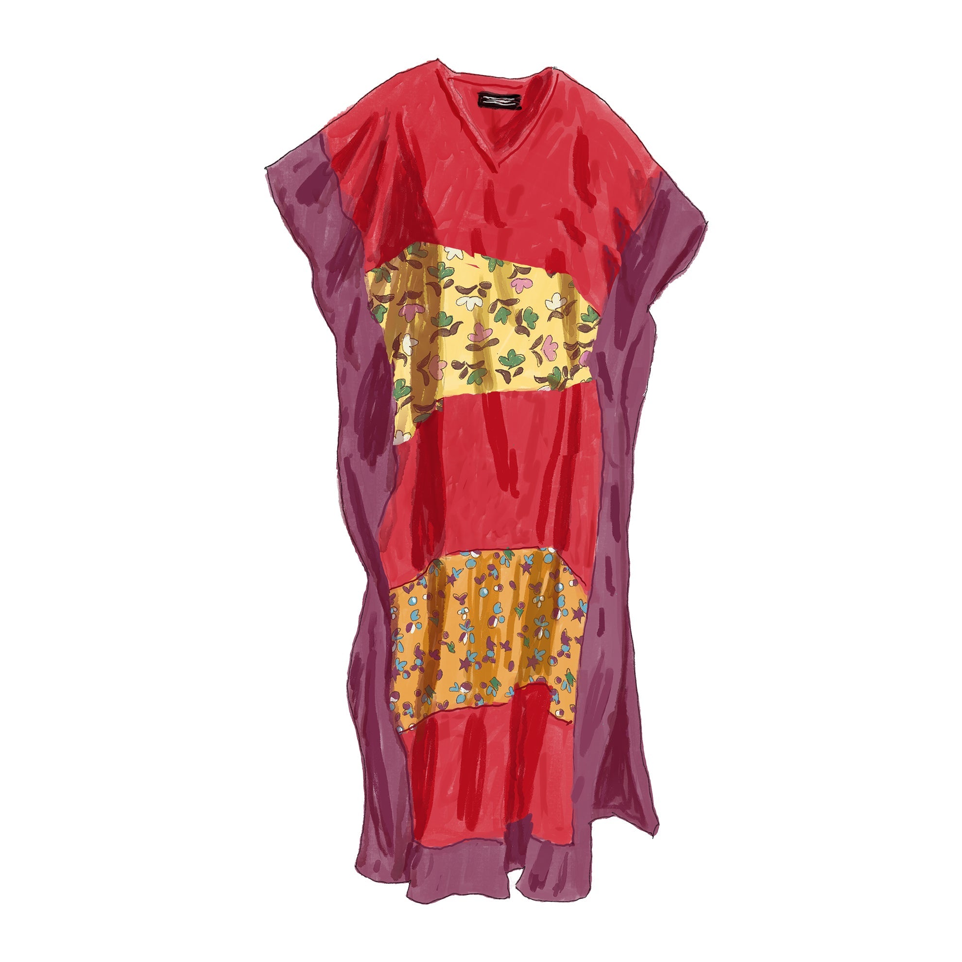 Kareena’s CaftanFuchsia Yellow Multi