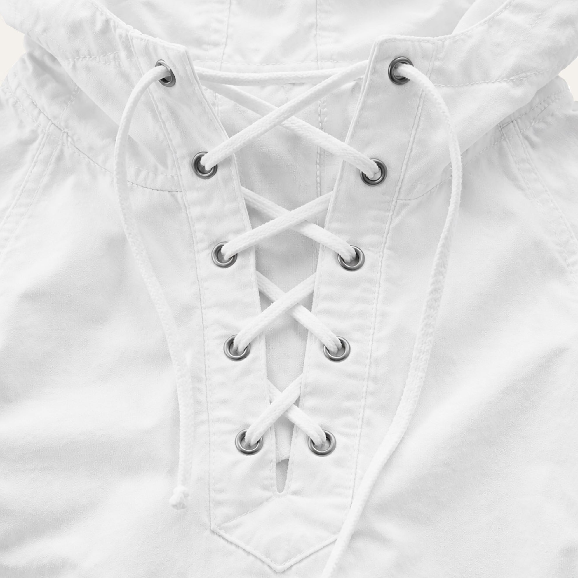 Lace - Up Sailing SmockWhite