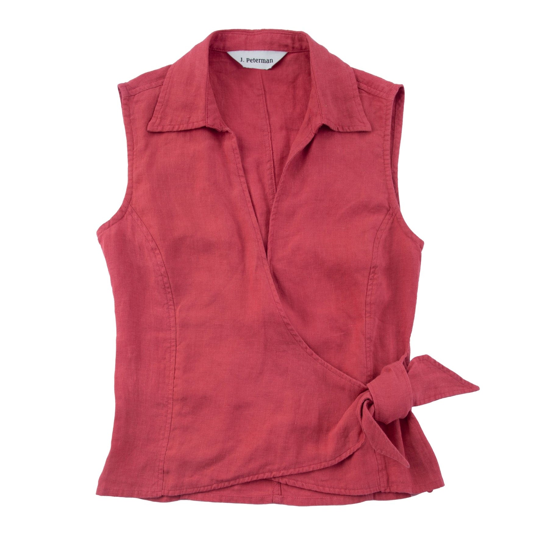 Lana's Tie - Front Linen BlouseRose