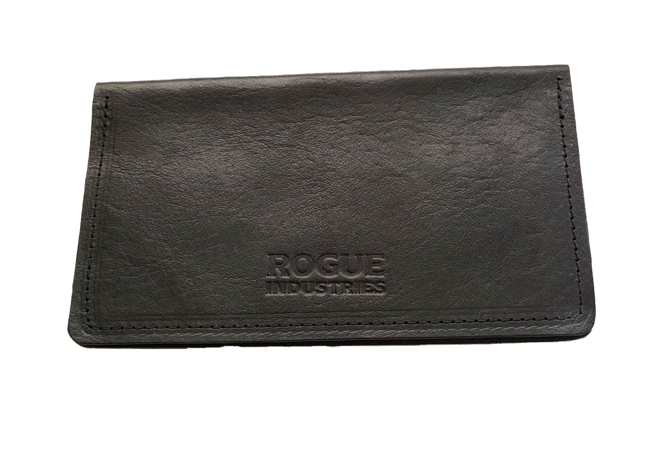 Leather Checkbook CoverAmerican Bison - Black