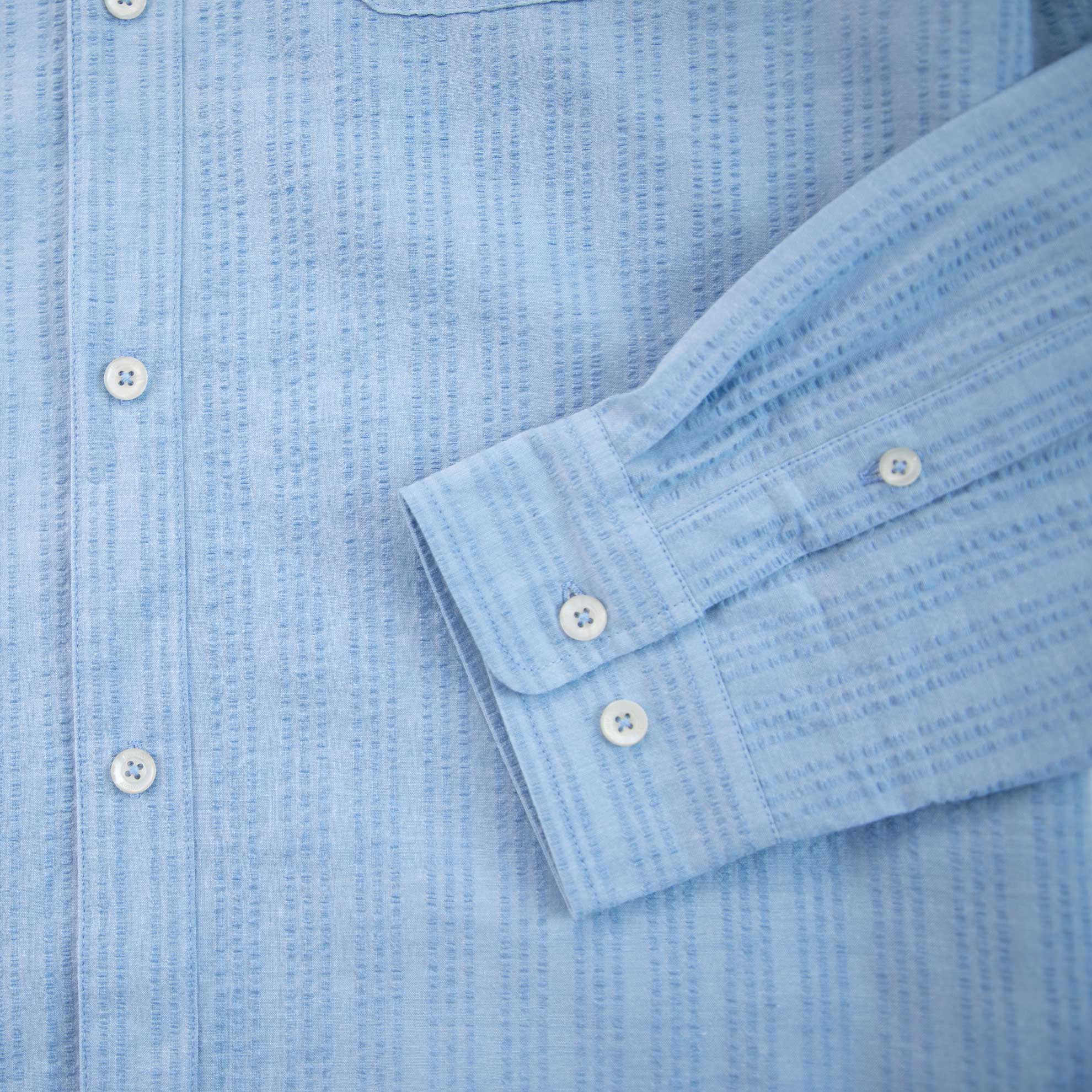 Let It Breathe Seersucker ShirtBlueberry