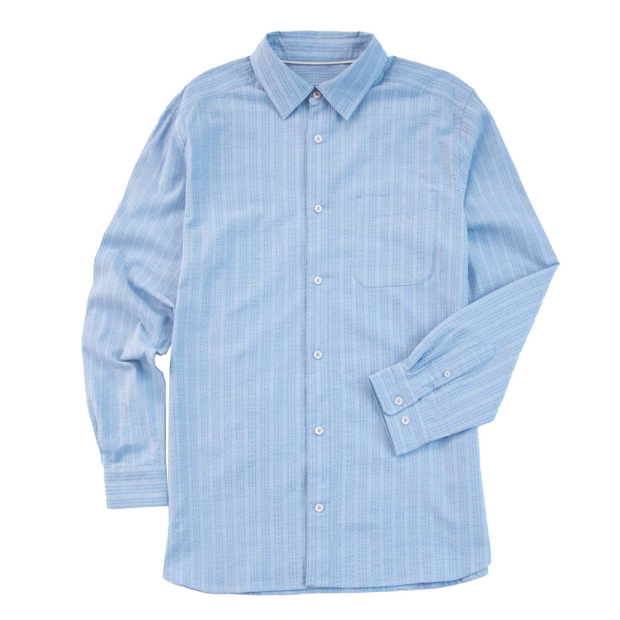 Let It Breathe Seersucker ShirtBlueberry