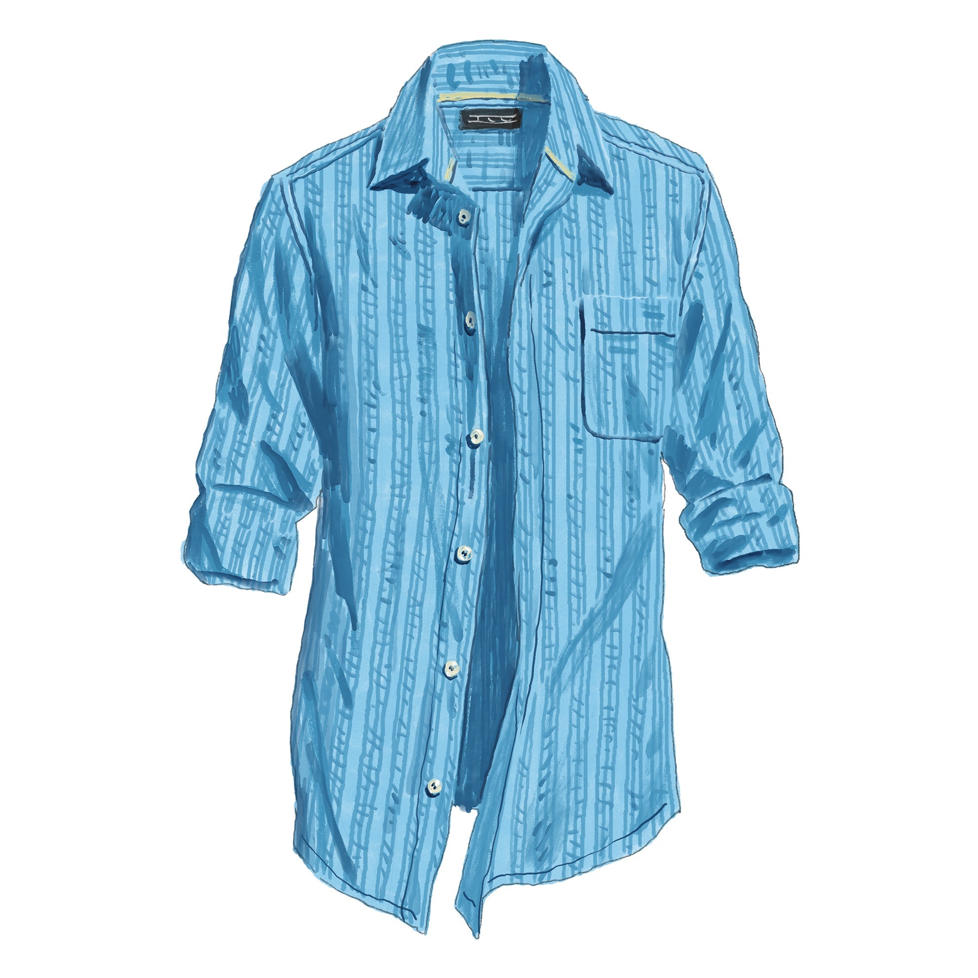 Let It Breathe Seersucker ShirtBlueberry