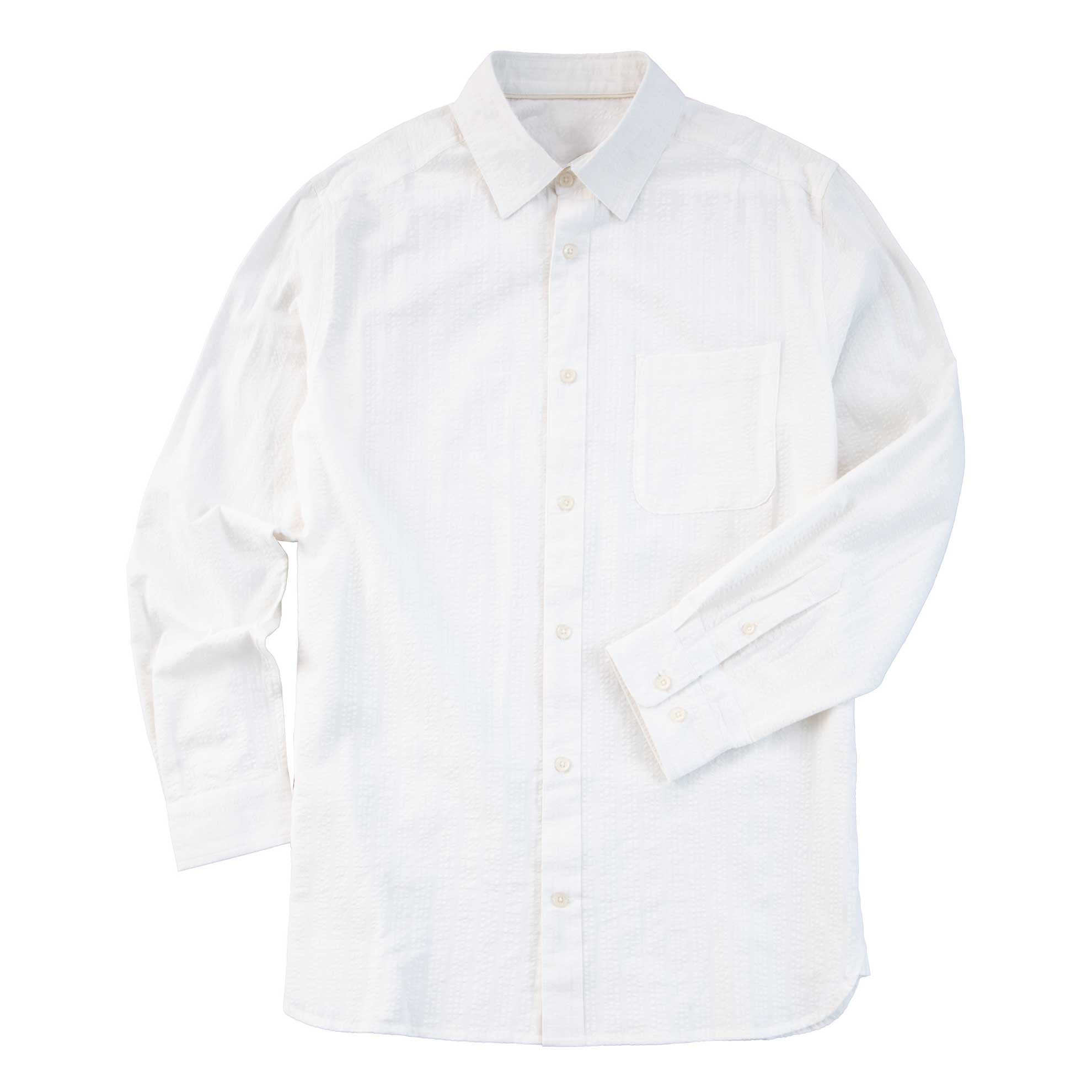 Let It Breathe Seersucker ShirtEcru