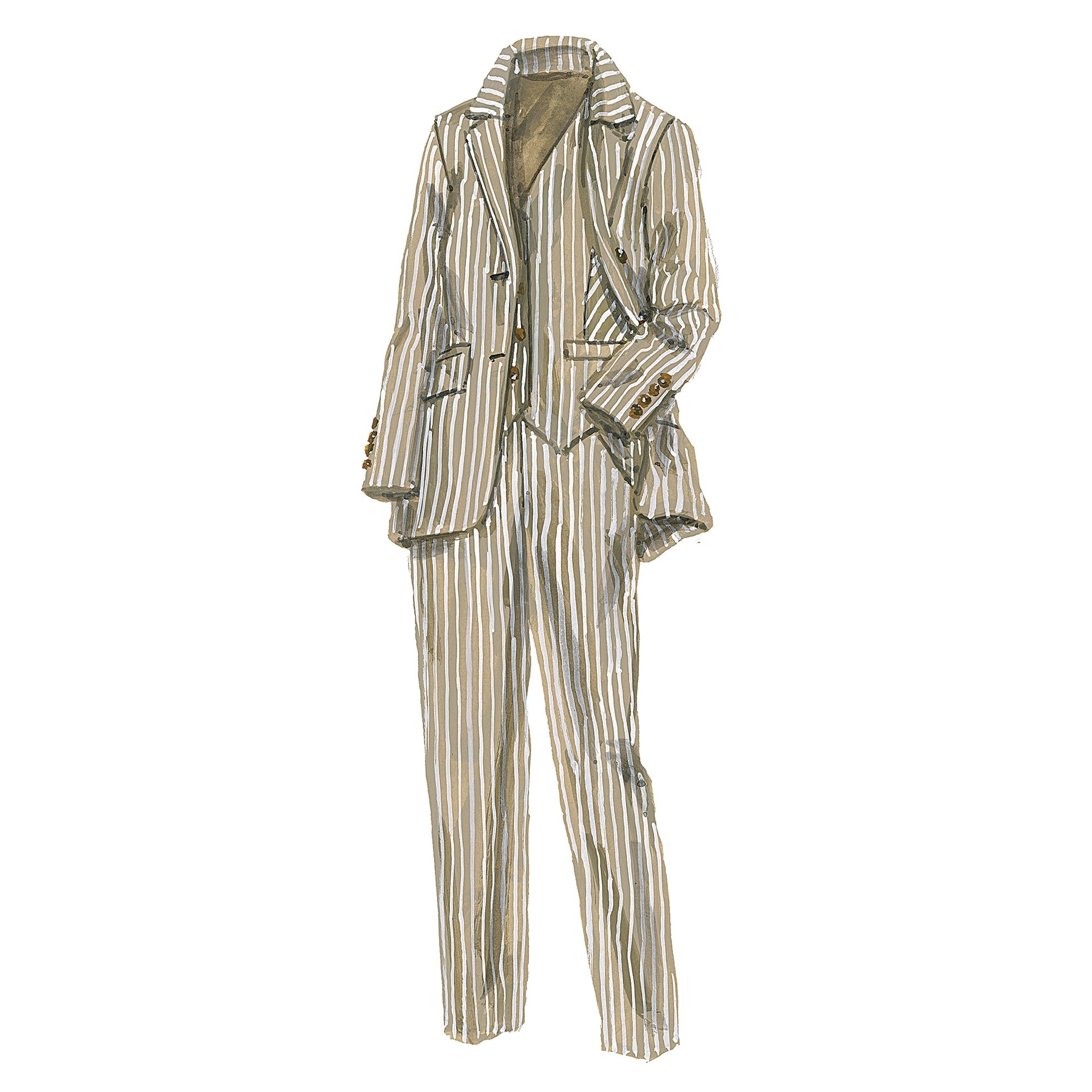 Khaki Ivory Stripe