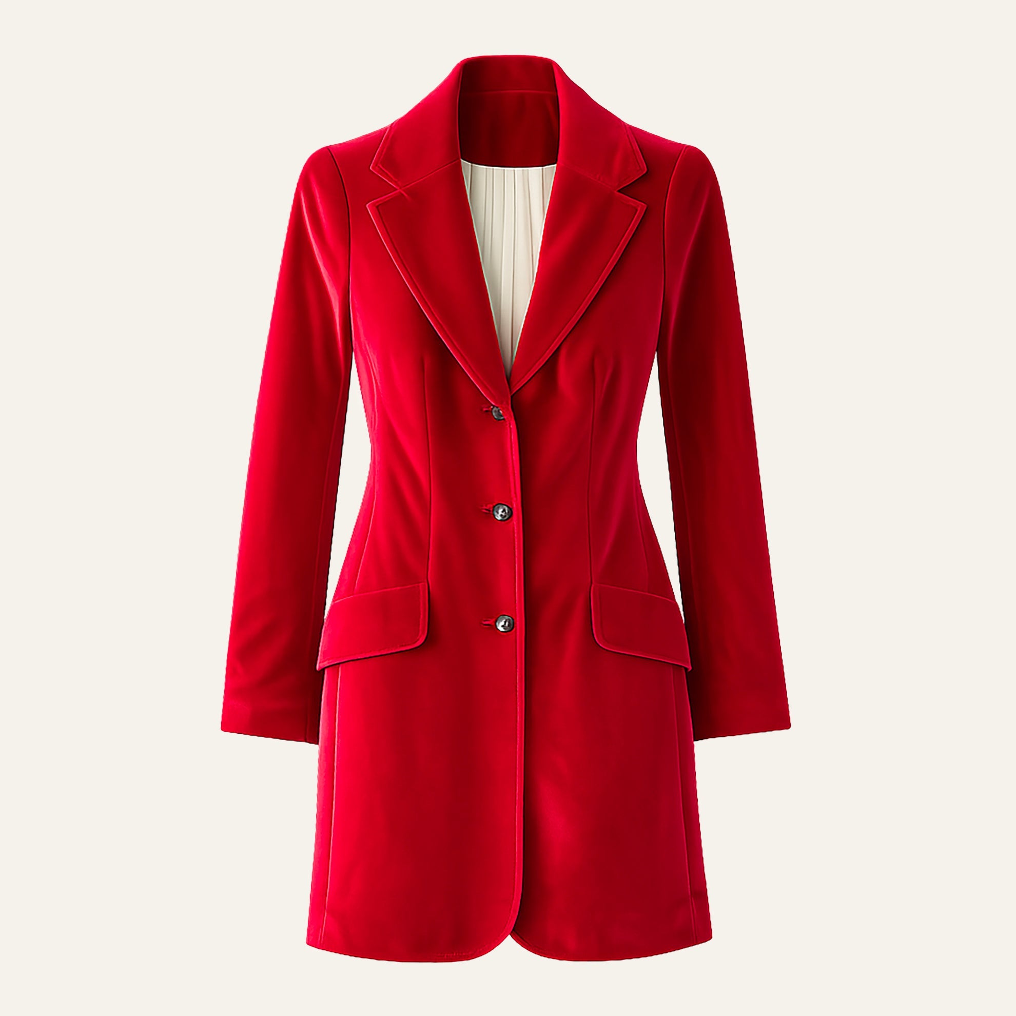 Long Velvet BlazerScarlet