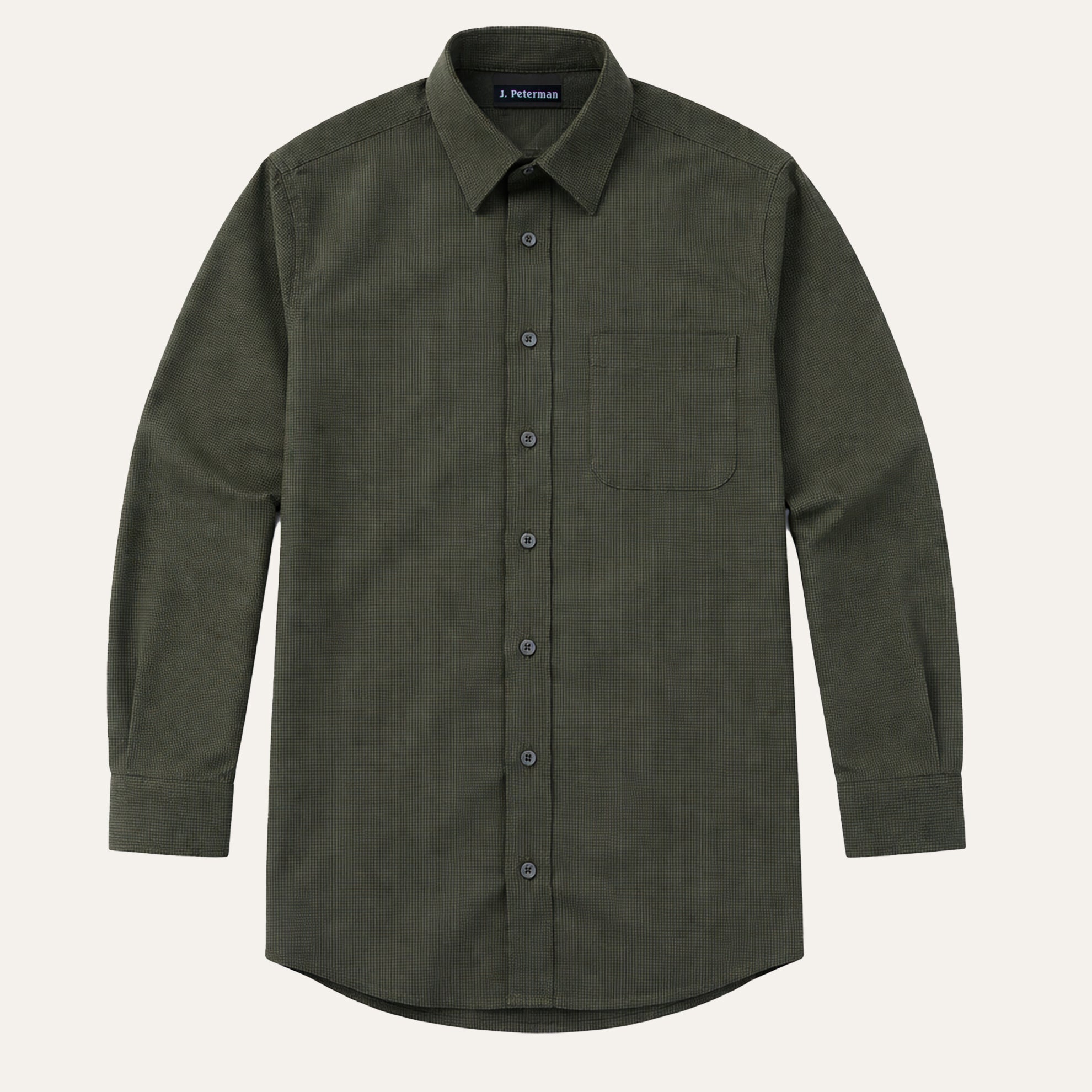 Micro Houndstooth Flannel ShirtGreen