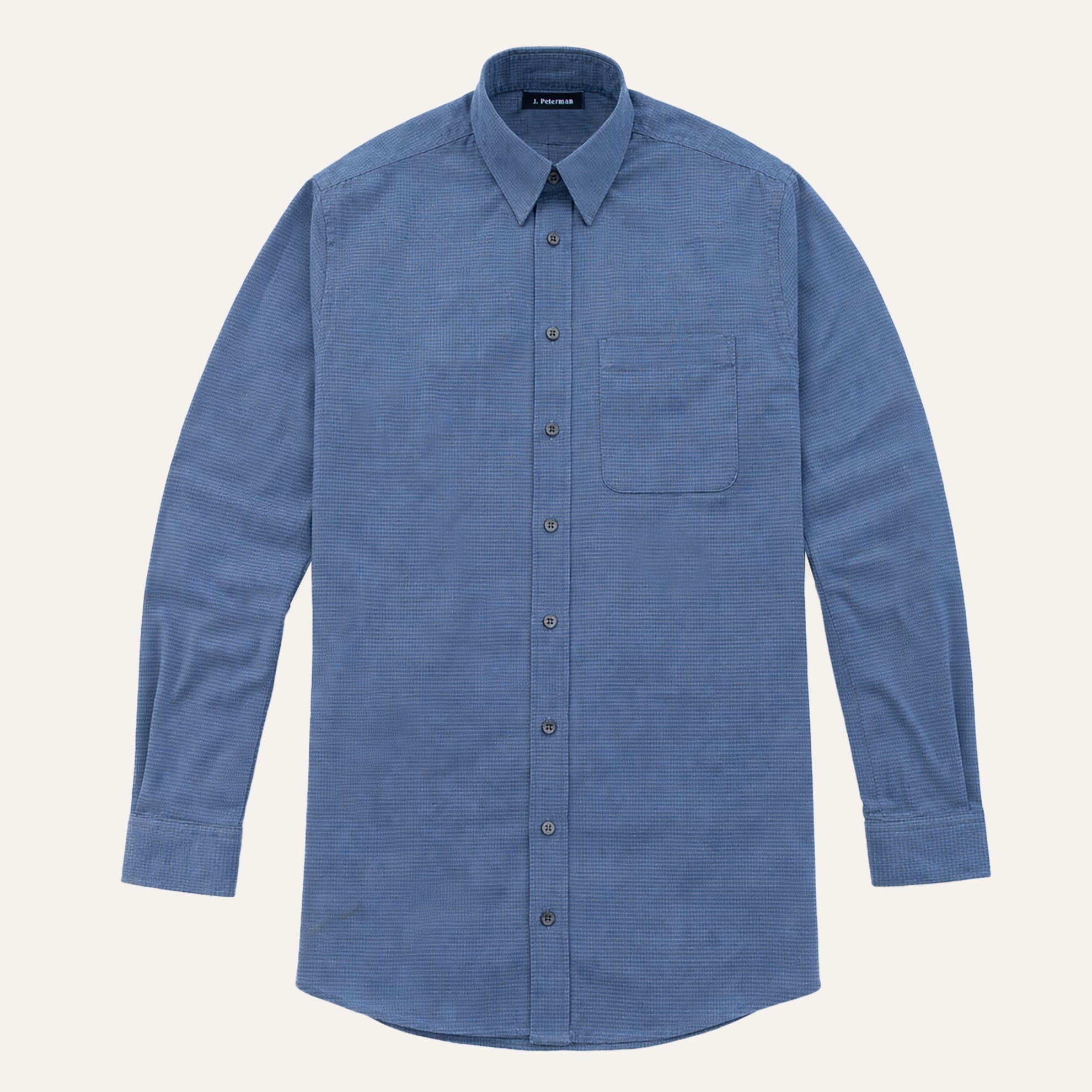 Micro Houndstooth Flannel ShirtNavy