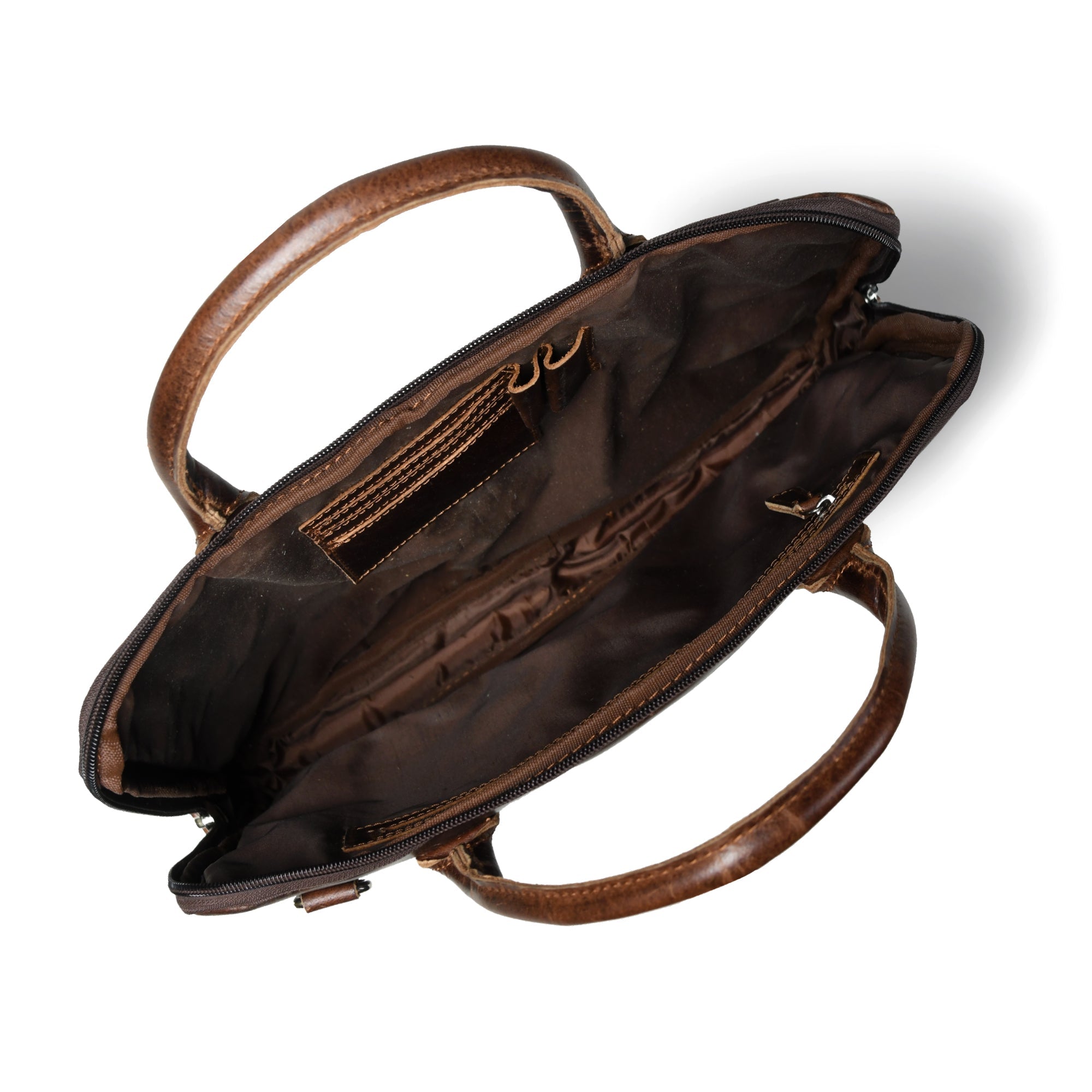 Modernist Leather Laptop Bag - Brown
