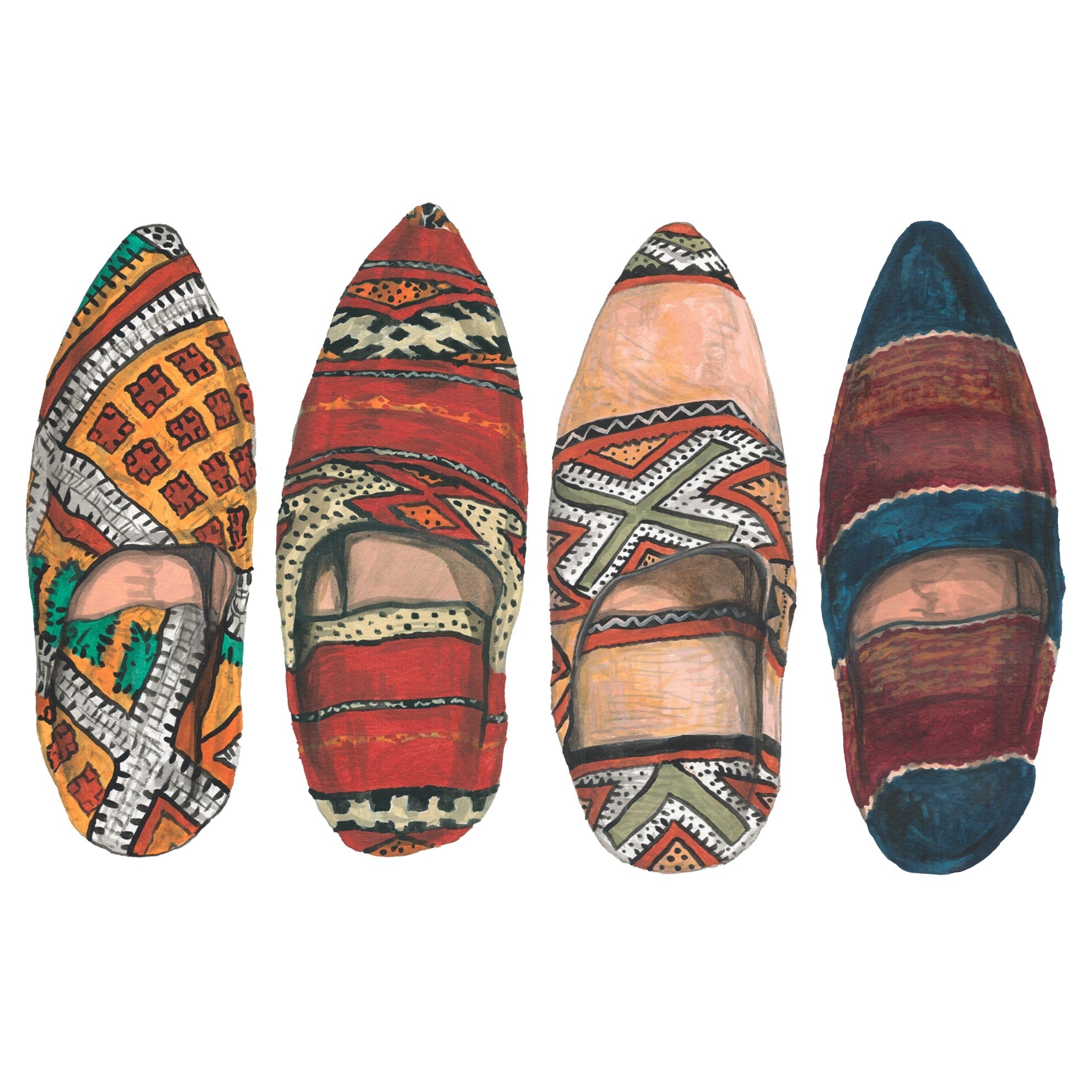 Moroccan Kilim Slippers Multi