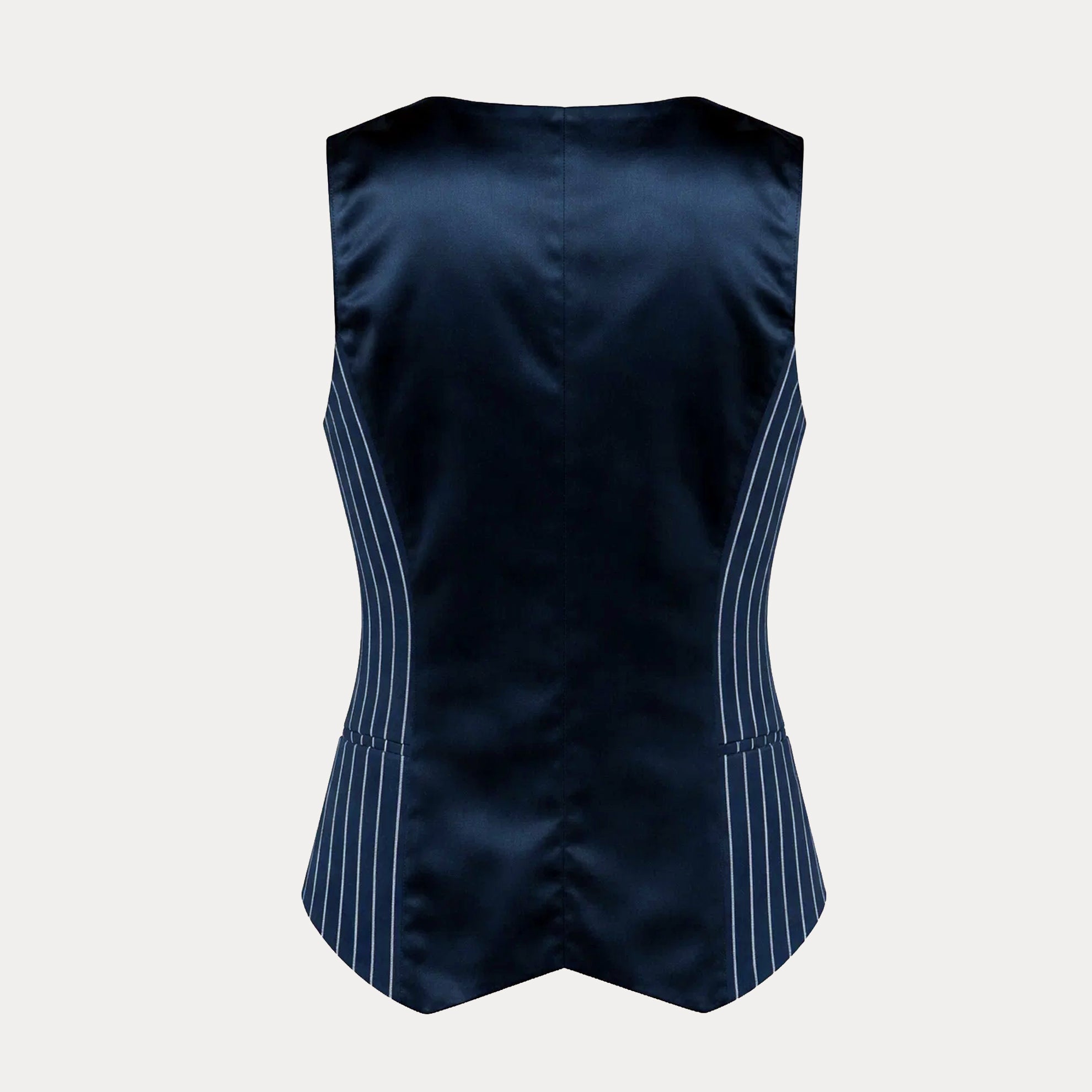 Optimistic Linen VestNavy Cream Stripe