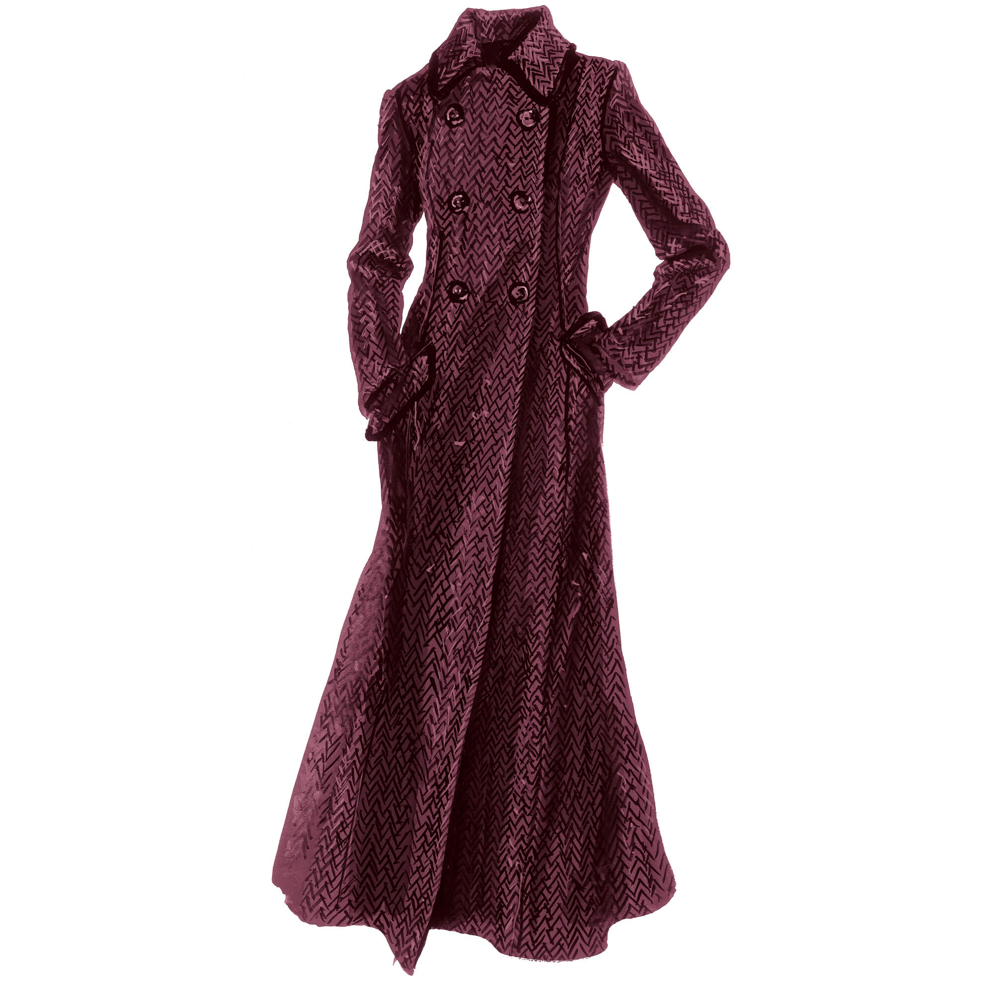 Parisian Maxi CoatBurgundy