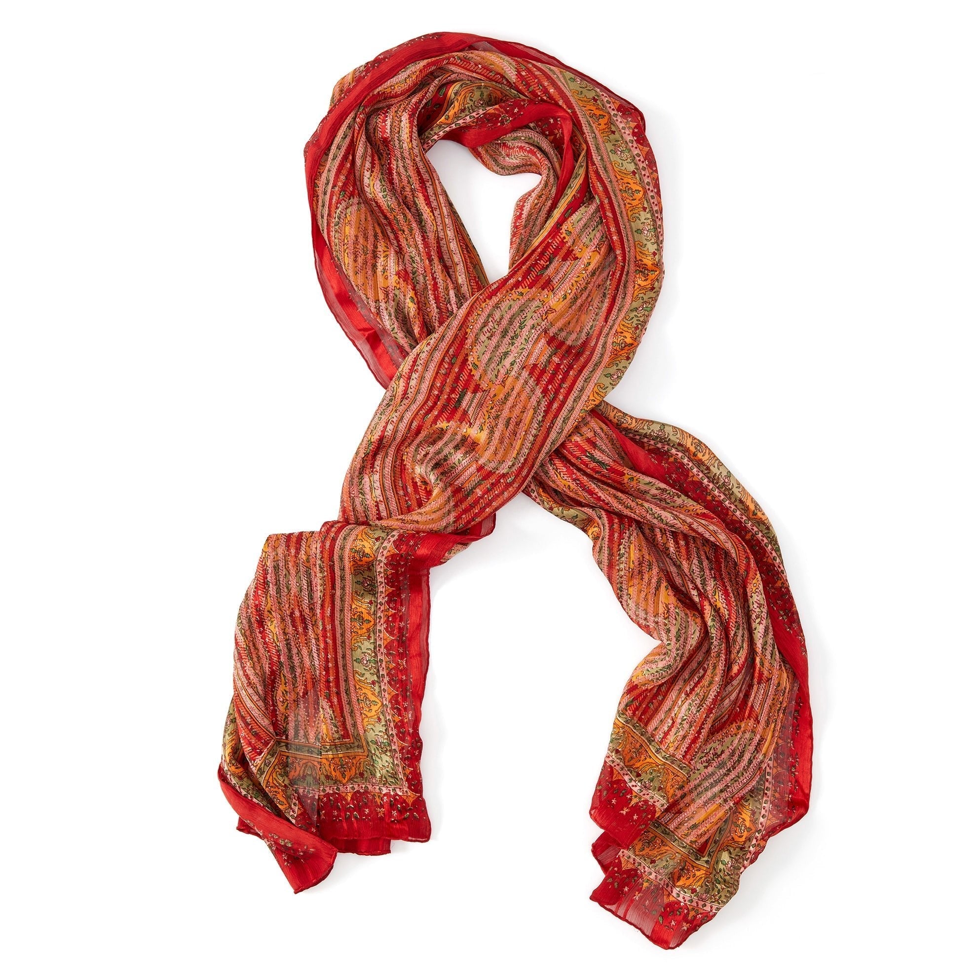 Payal Silk StoleRed Olive