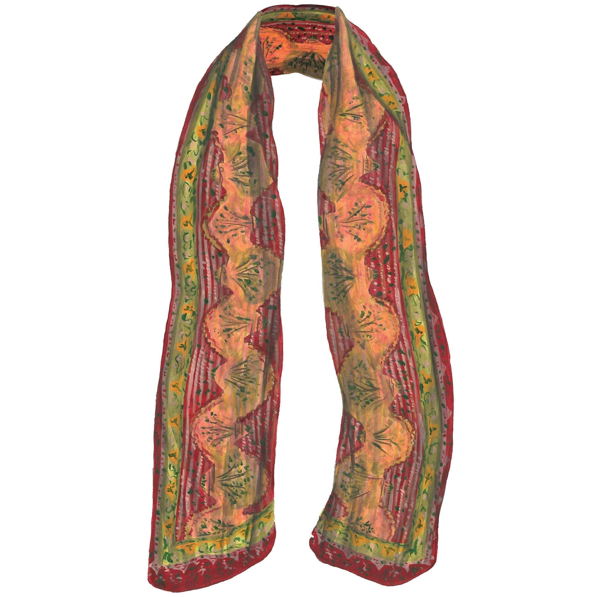 Payal Silk StoleRed Olive