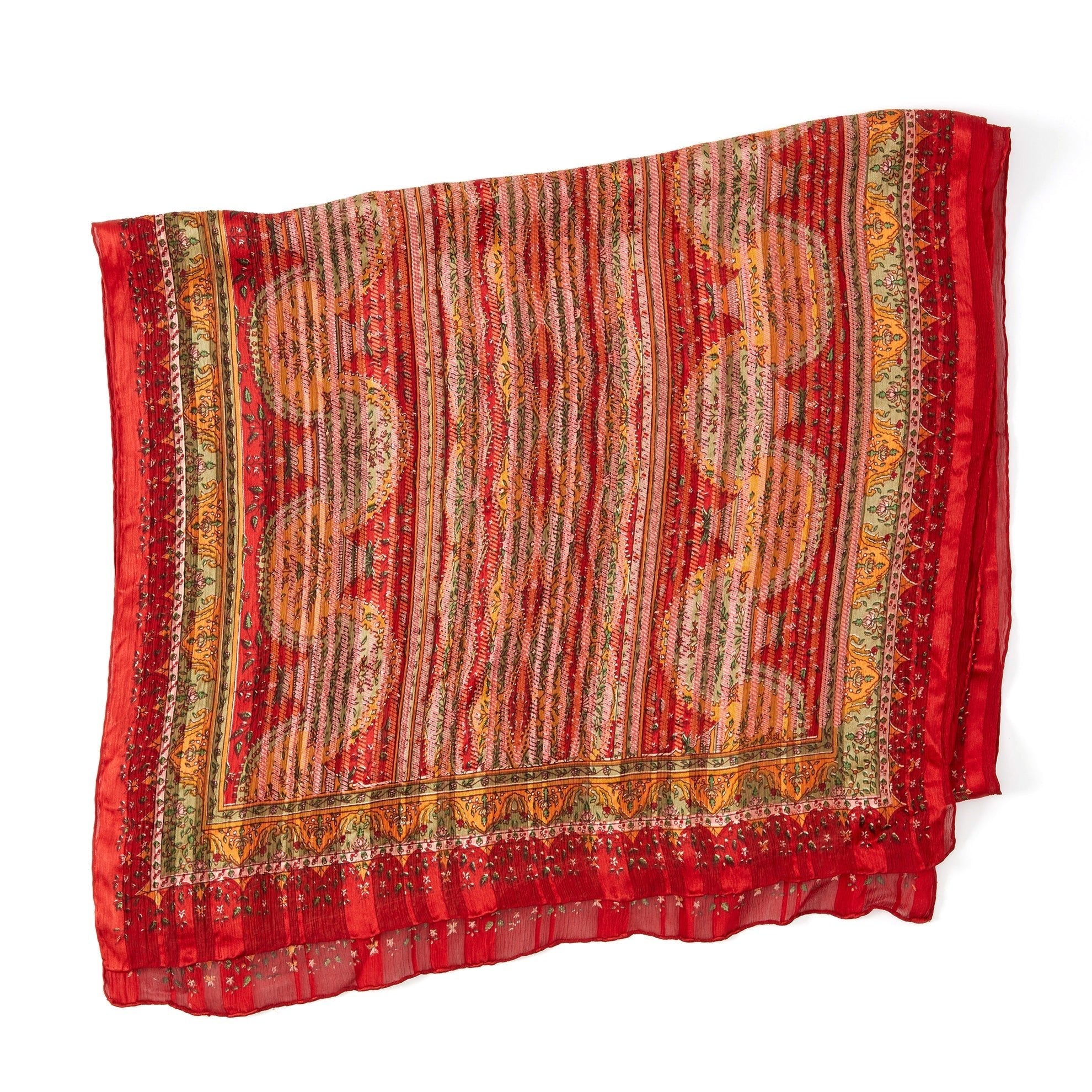 Payal Silk StoleRed Olive