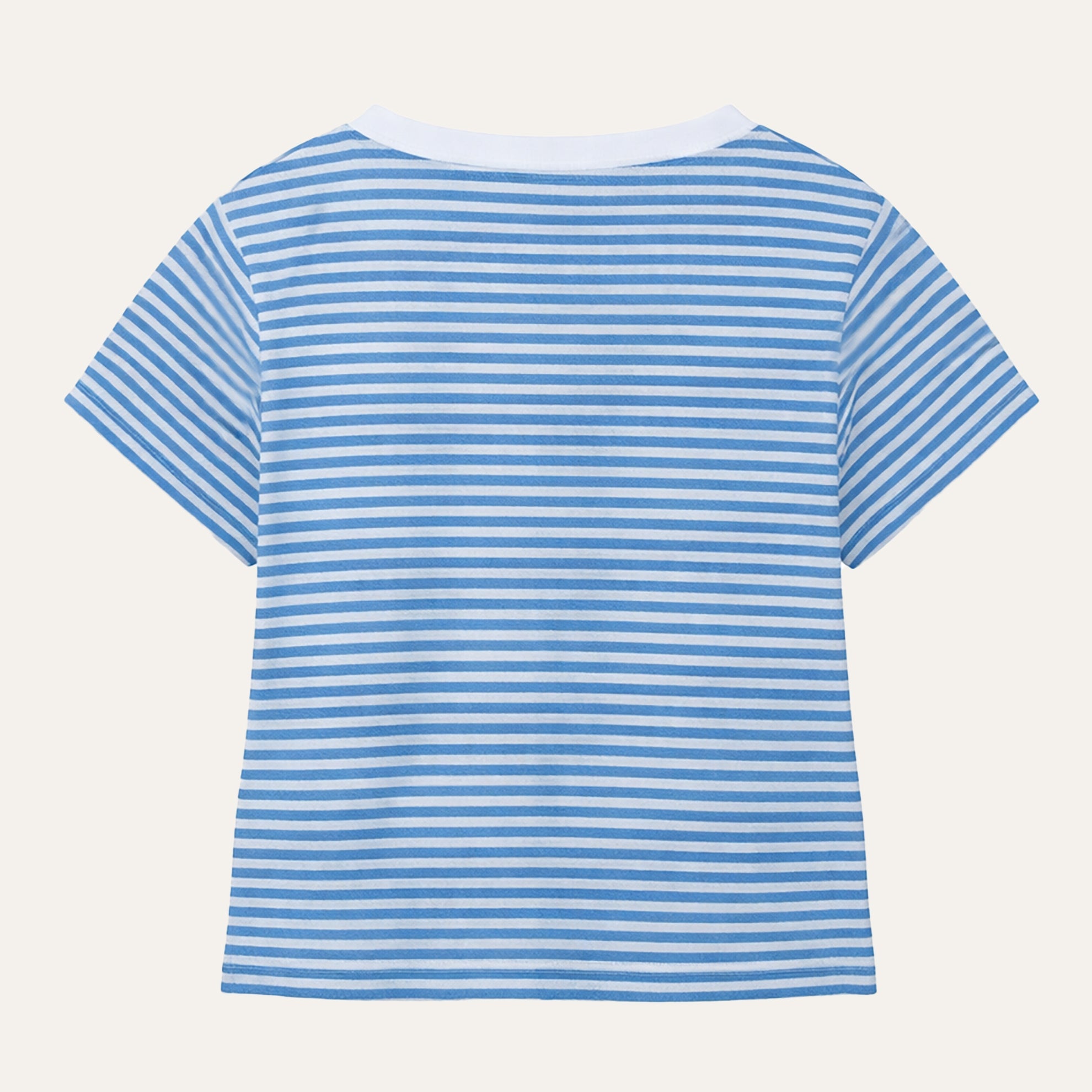 Pima Knit Relaxed CrewBlue Stripe