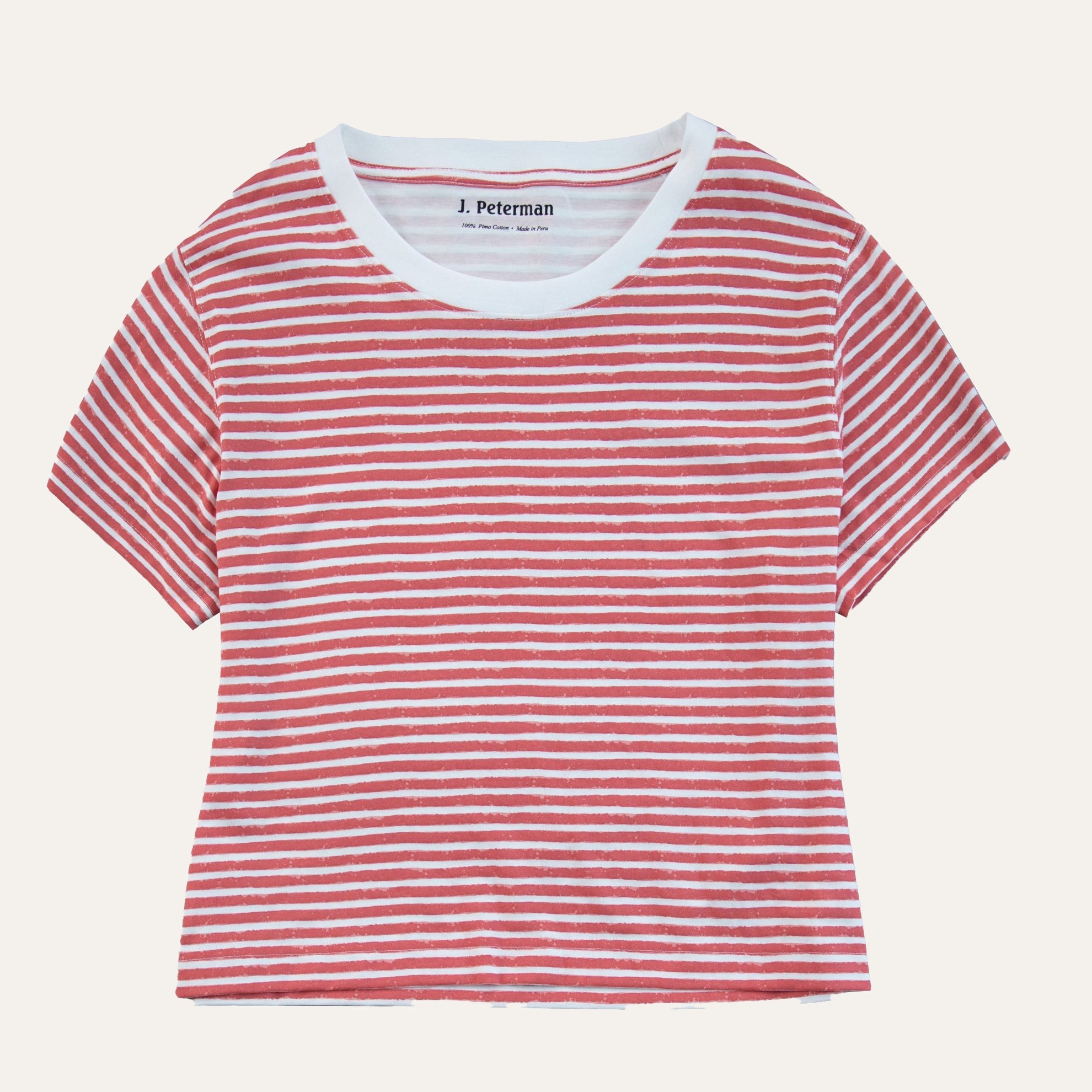 Pima Knit Relaxed CrewRed Stripe
