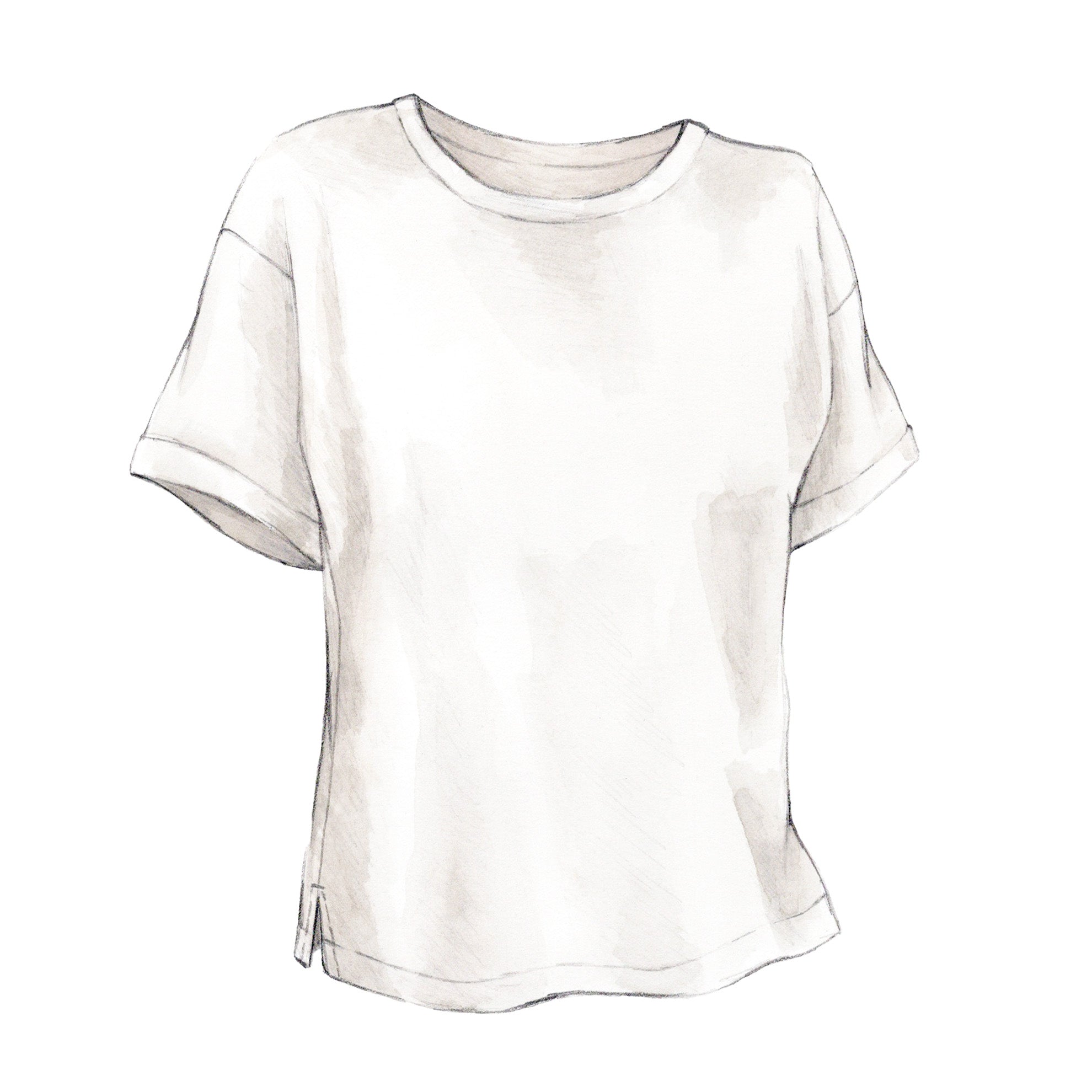 Pima Knit Relaxed CrewWhite