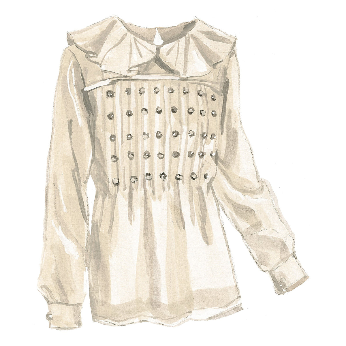 Pleated Collar Blouse - The J. Peterman Company