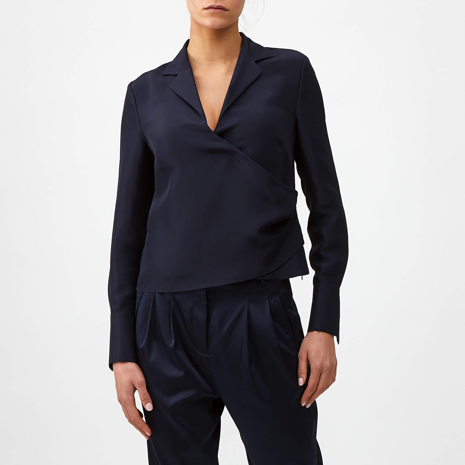 Raw Silk Wrap ShirtCream