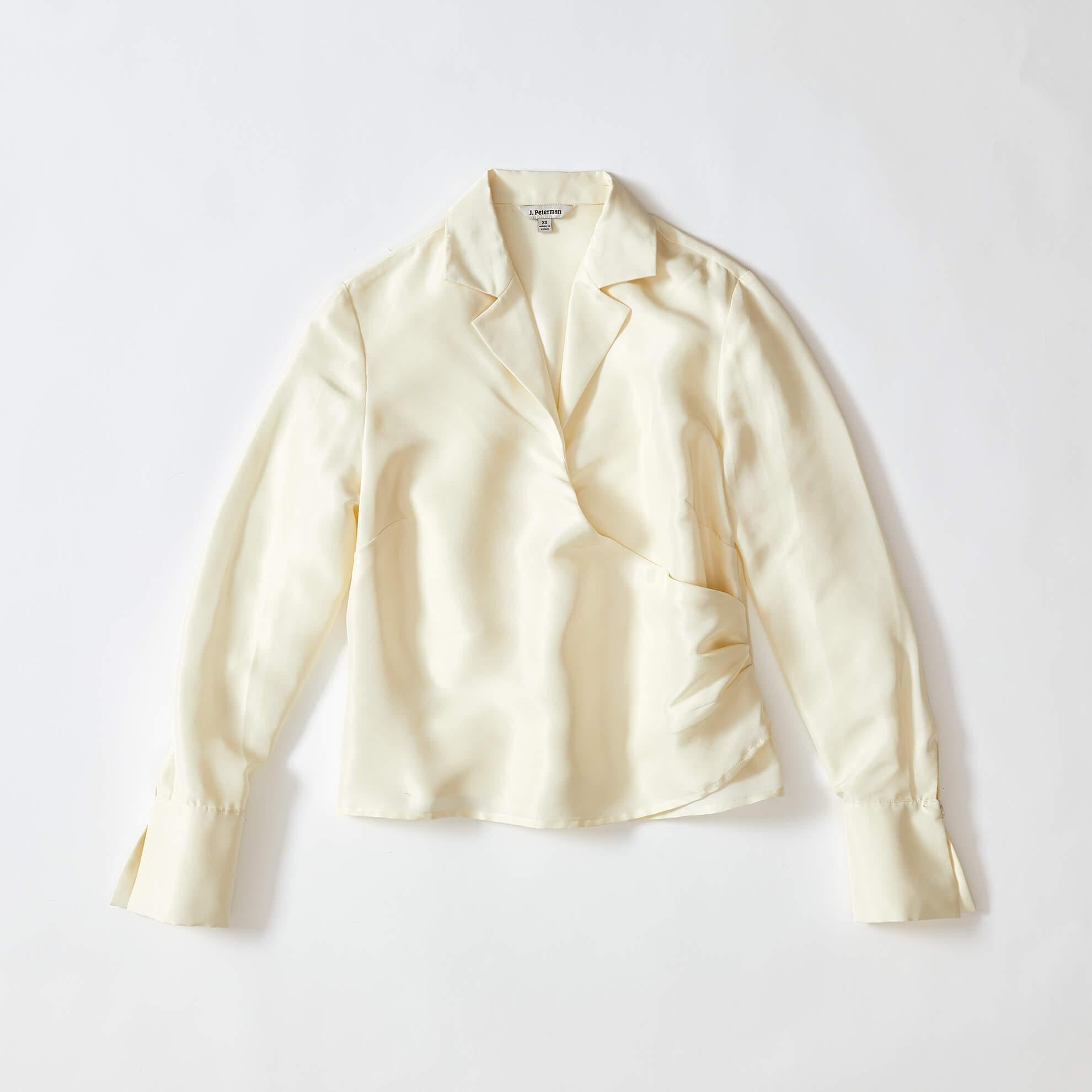 Raw Silk Wrap ShirtCream