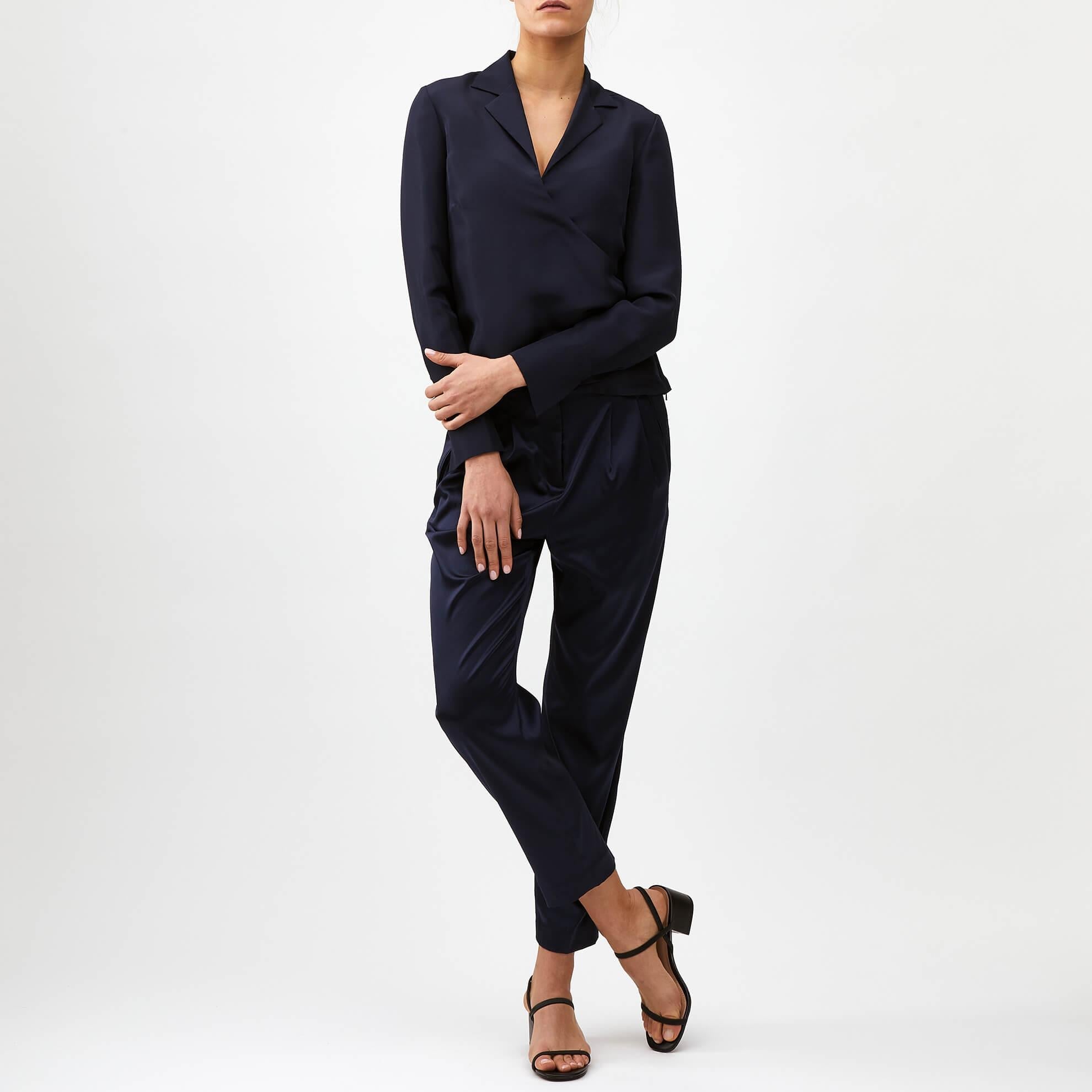 Raw Silk Wrap ShirtCream