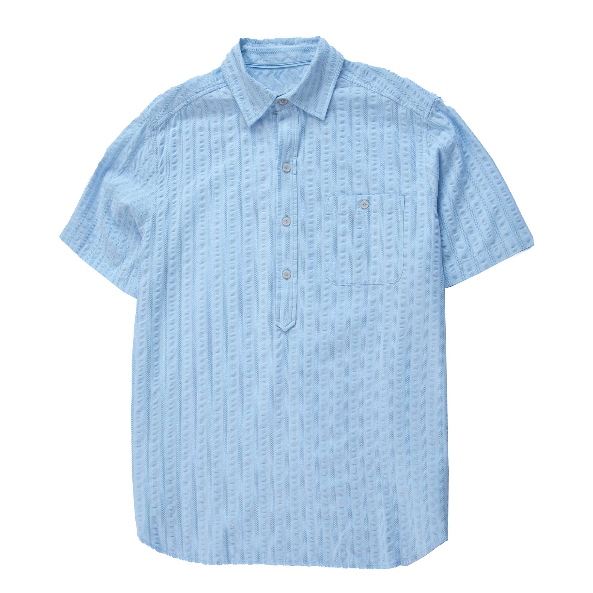 Refreshing Seersucker Popover ShirtIndigo