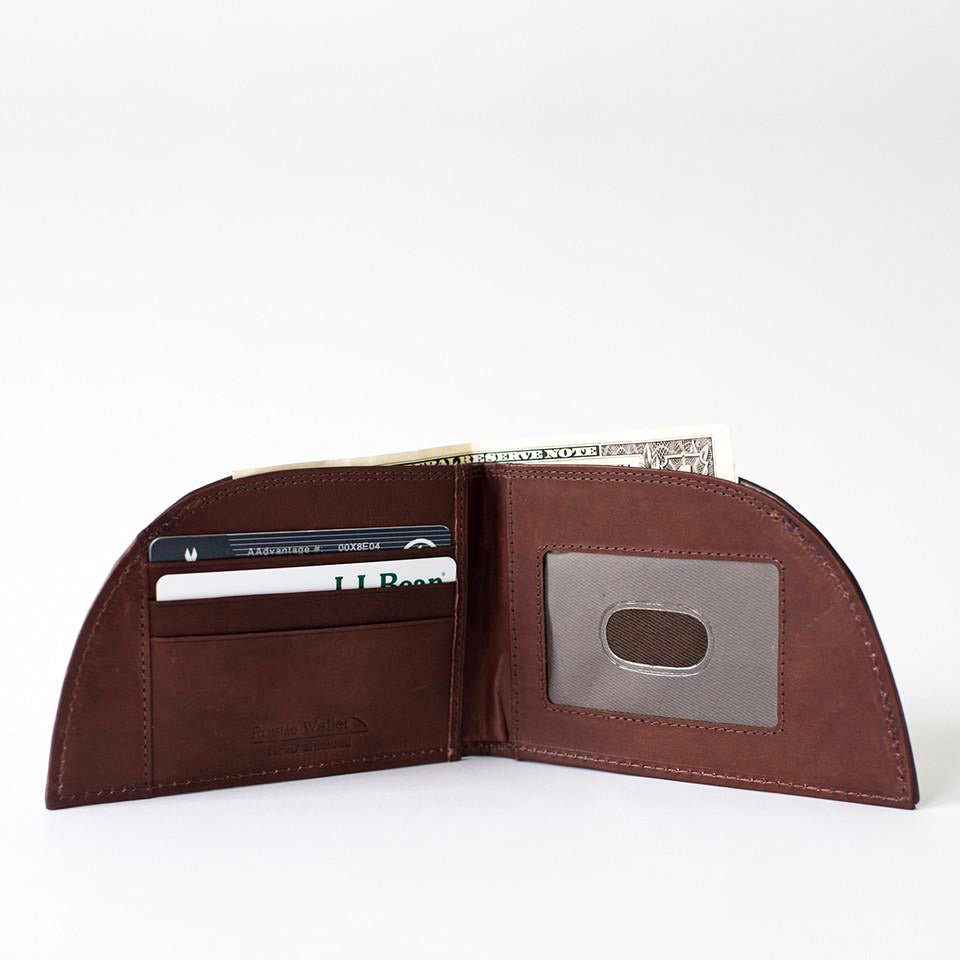 Rogue Front Pocket Wallet in Horween Bison3 Card Slots w ID Window - Brown Bison