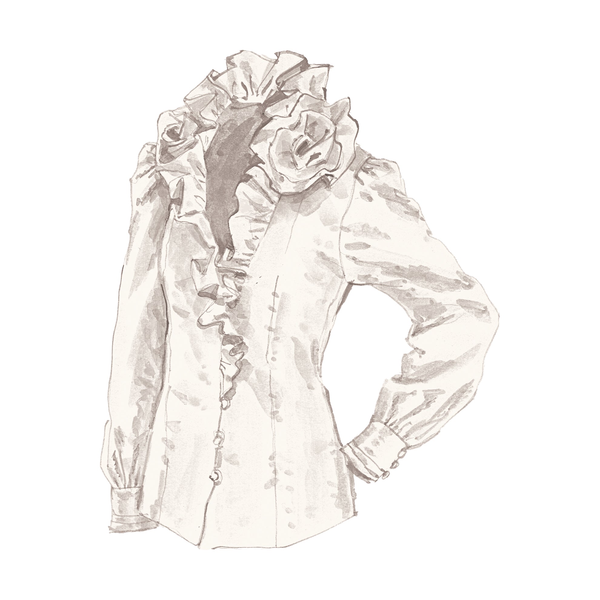 victorian ruffle collar blouse