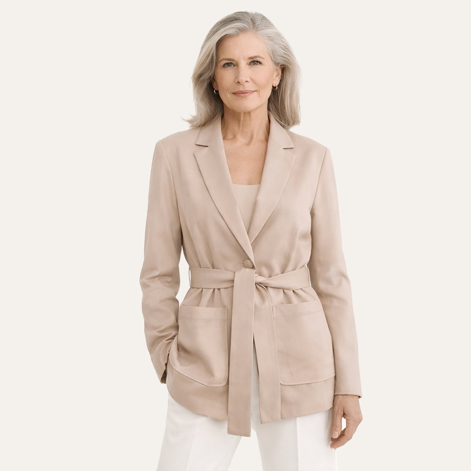 Self - Tie Wool BlazerCamel