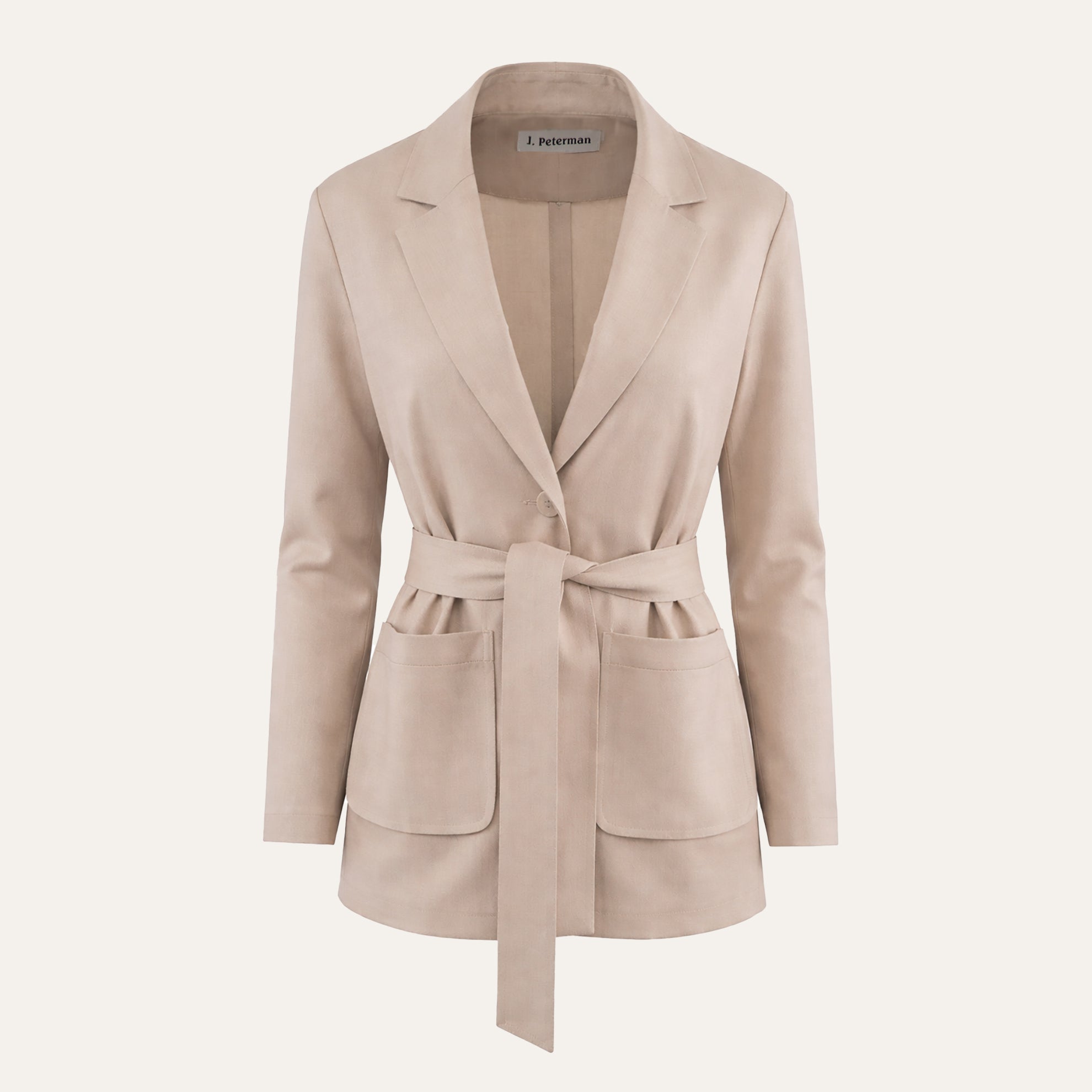 Self - Tie Wool BlazerCamel