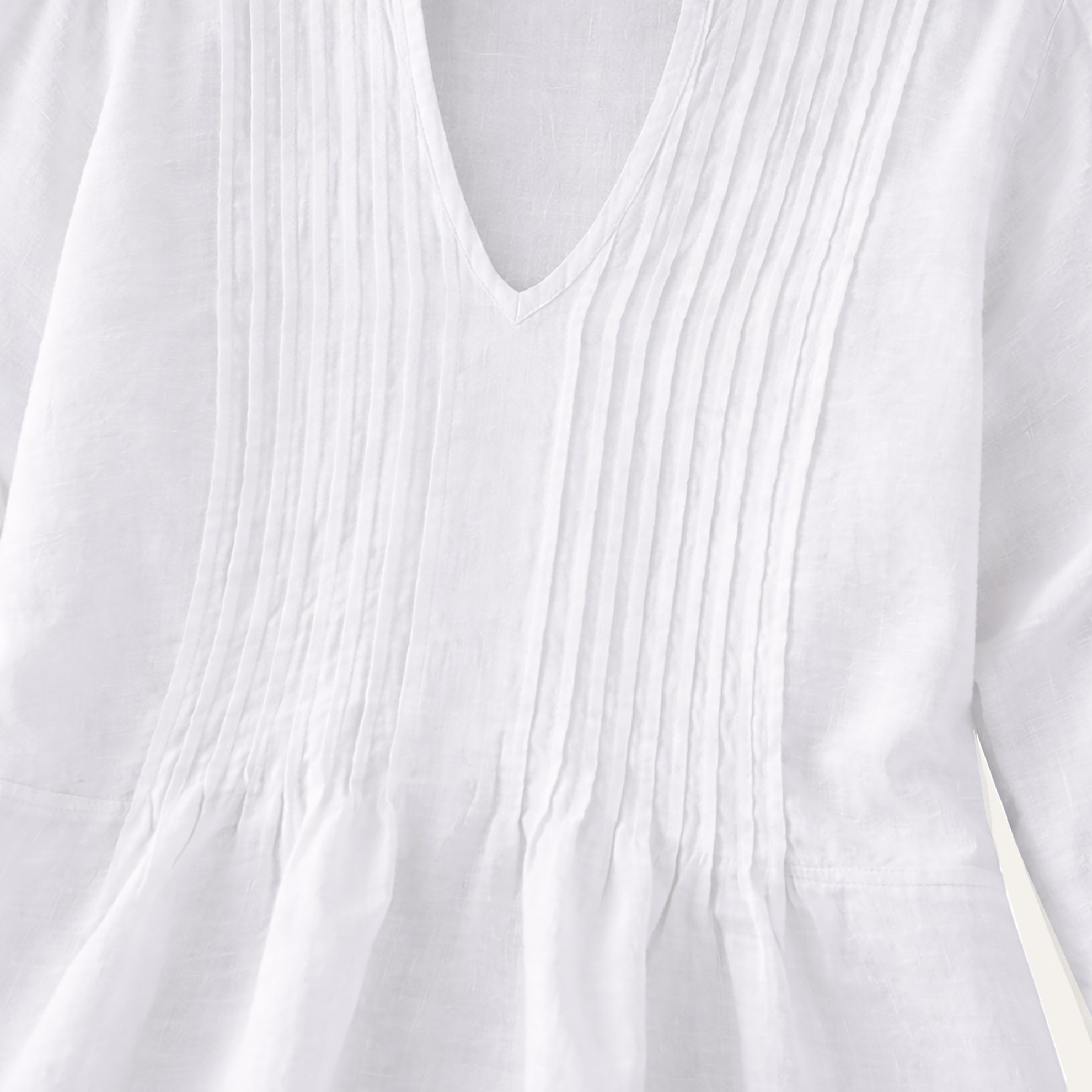 Sensible Jersey Knit Linen BlouseWhite